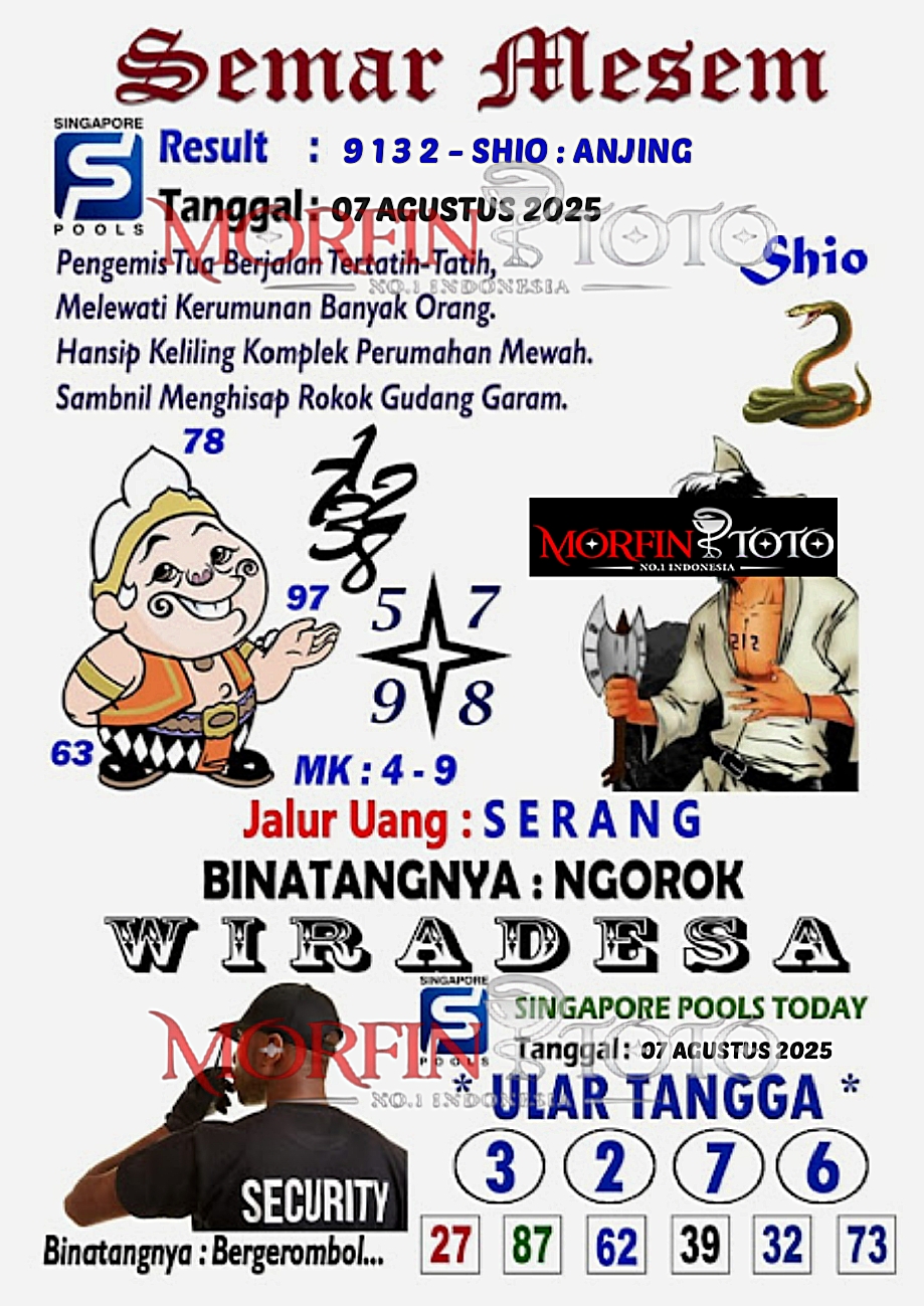 SYAIR TOGEL SEMAR MESEM SINGAPORE 07 AGUSTUS 2025