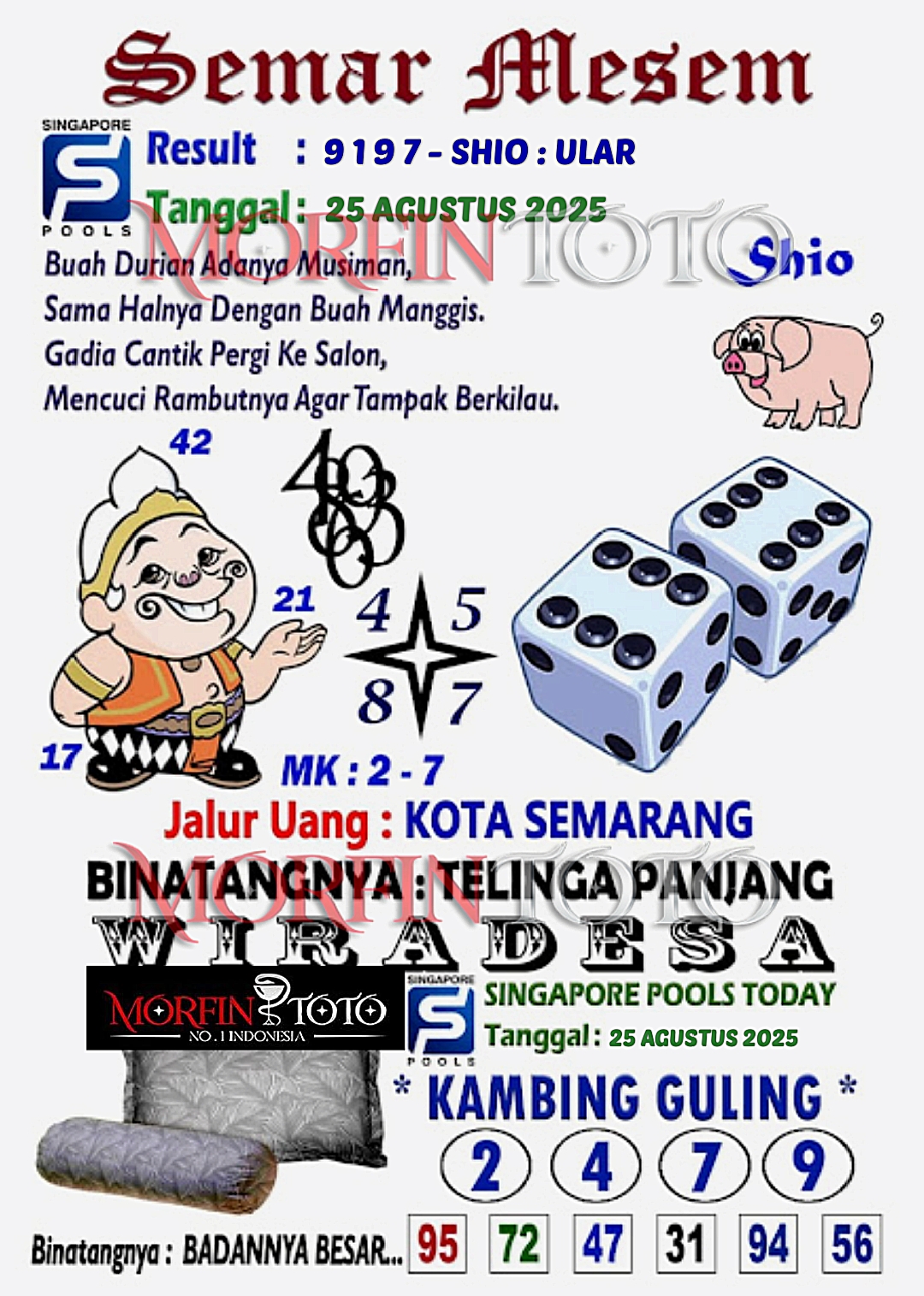 SYAIR TOGEL SEMAR MESEM  SINGAPORE 25 AGUSTUS 2025