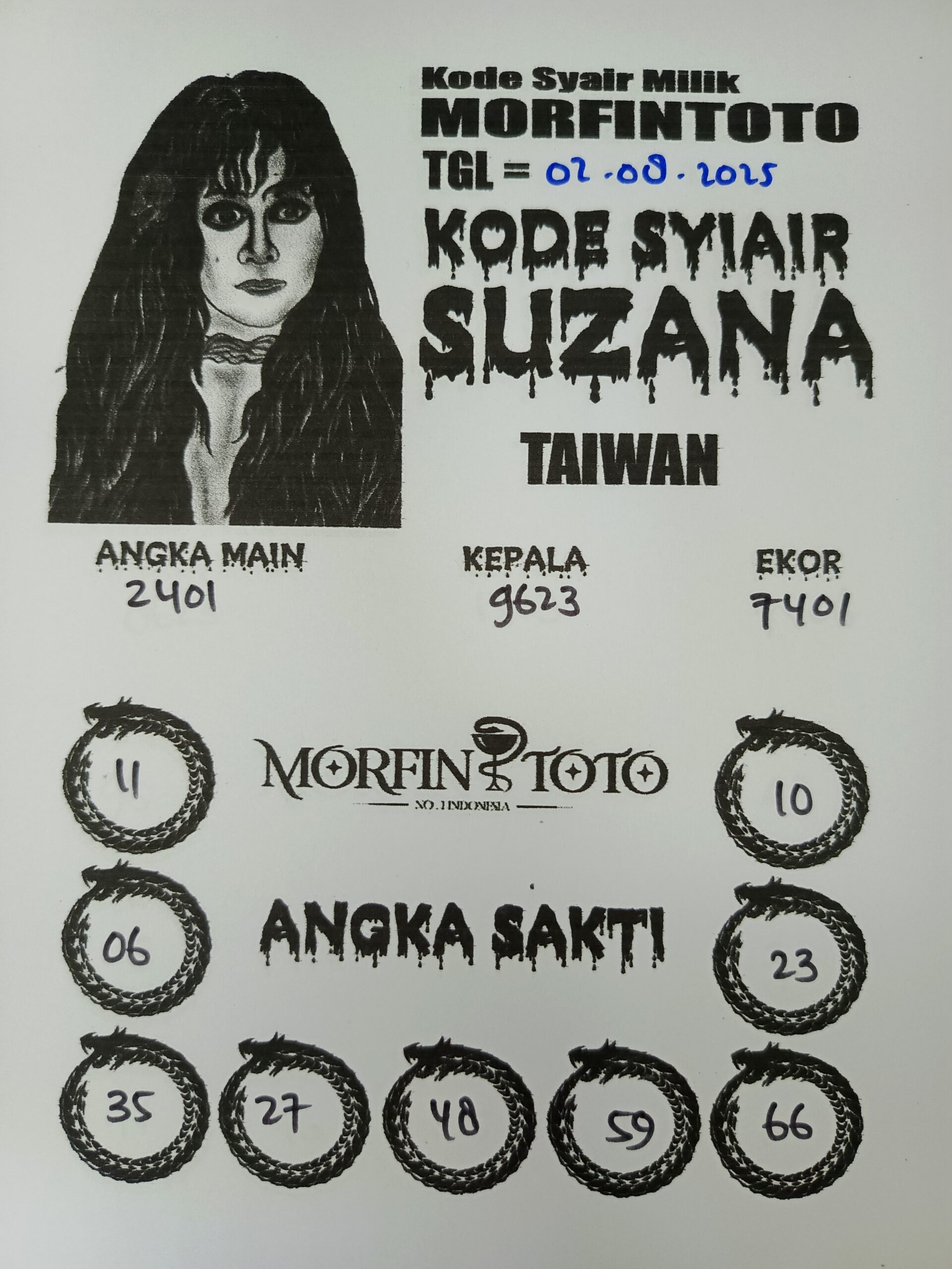 SYAIR TOGEL SUZANA  TAIWAN 02 AGUSTUS 2025