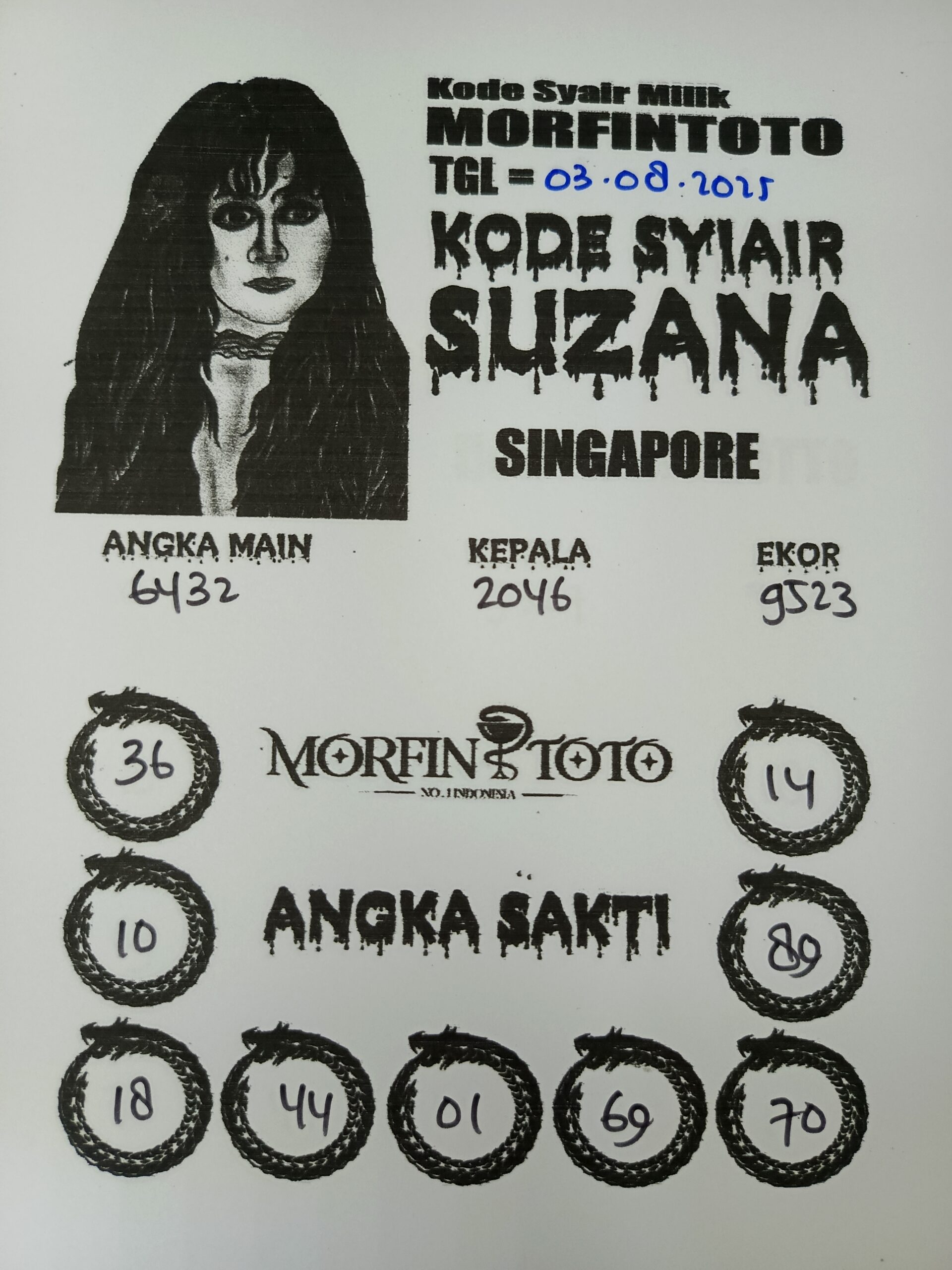 SYAIR TOGEL SUZANA  SINGAPORE 03 AGUSTUS 2035