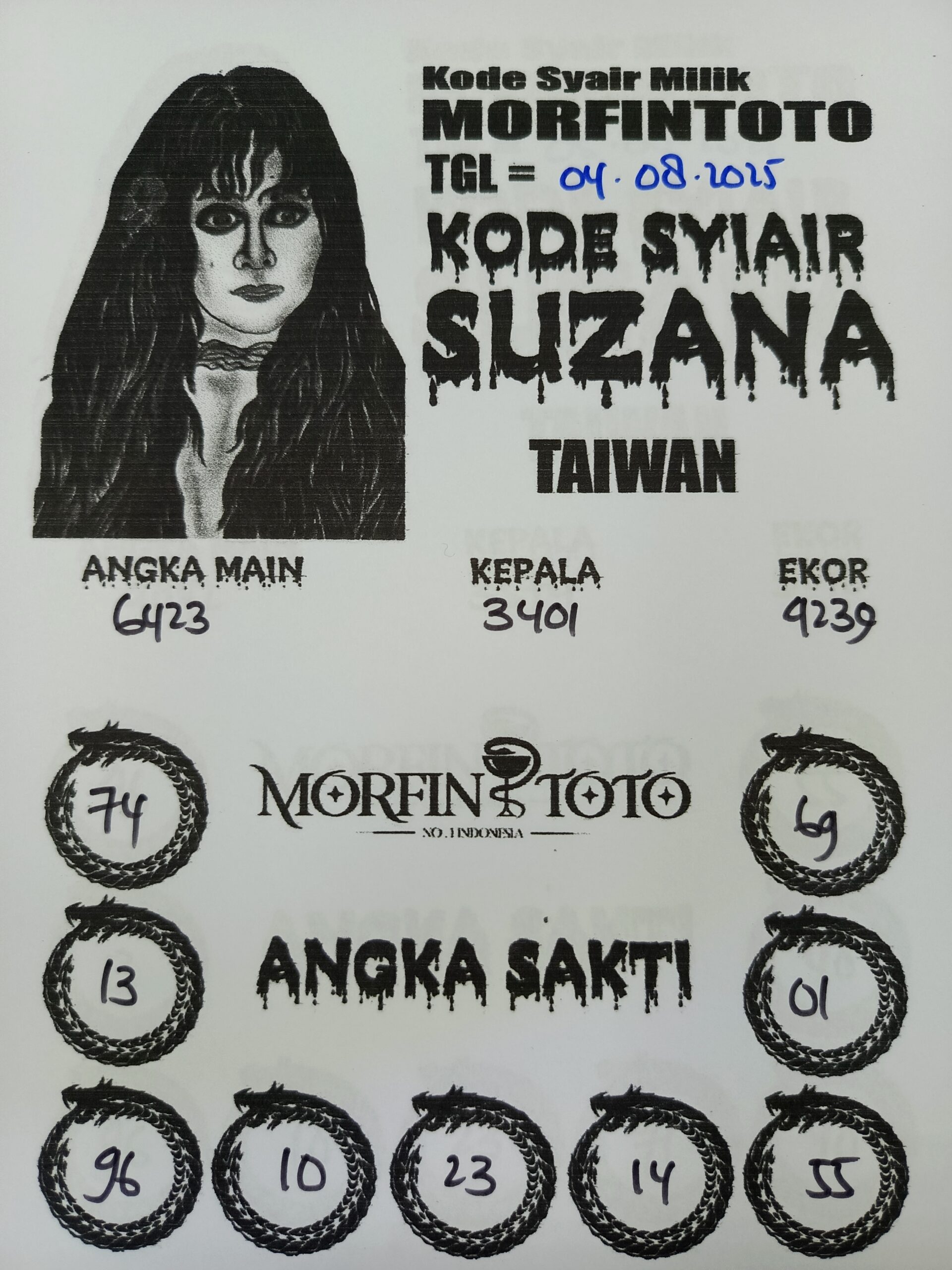 SYAIR TOGEL SUZANA  TAIWAN 04 AGUSTUS 2025