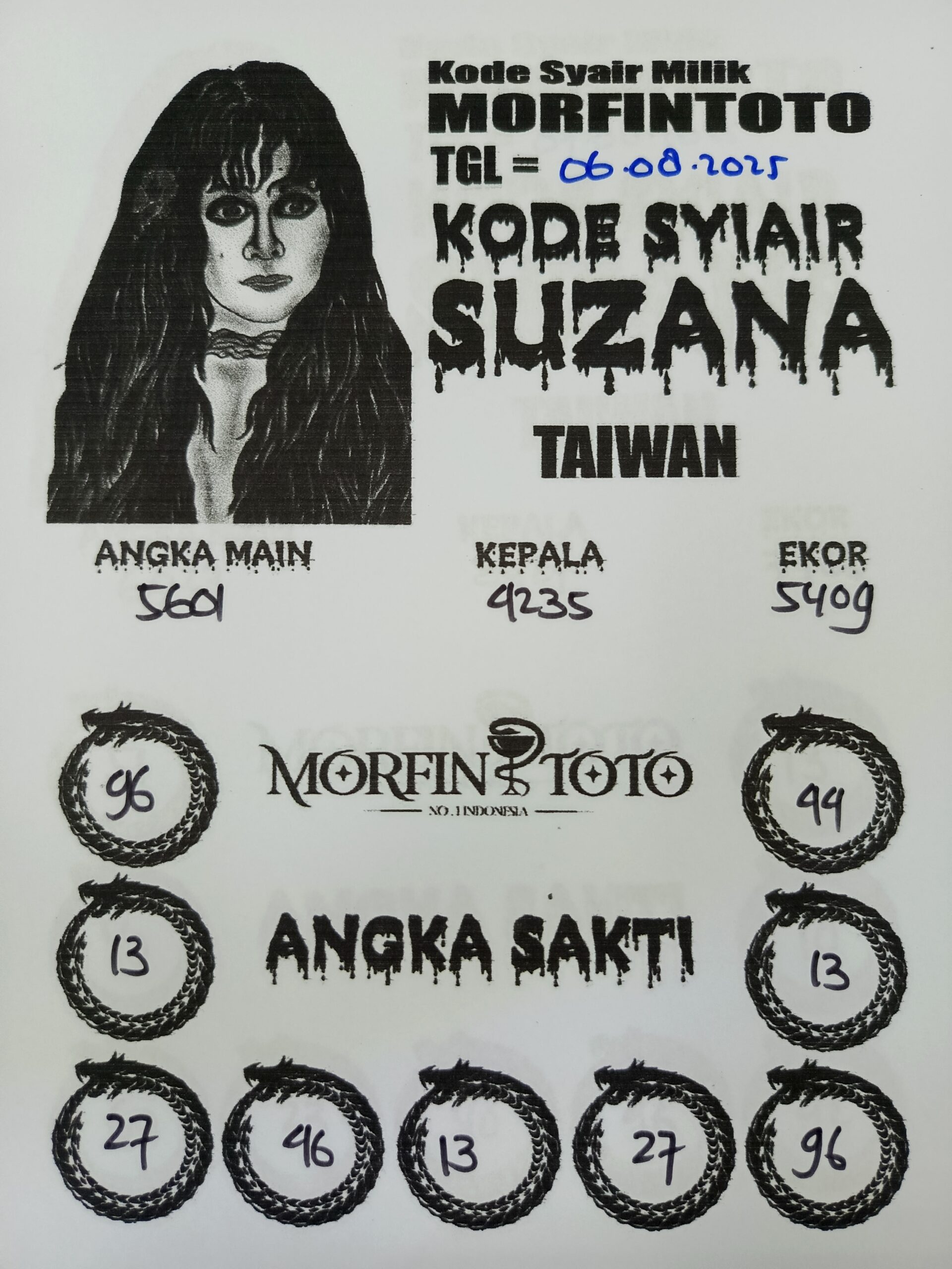 SYAIR TOGEL SUZANA TAIWAN 06 AGUSTUS 2025