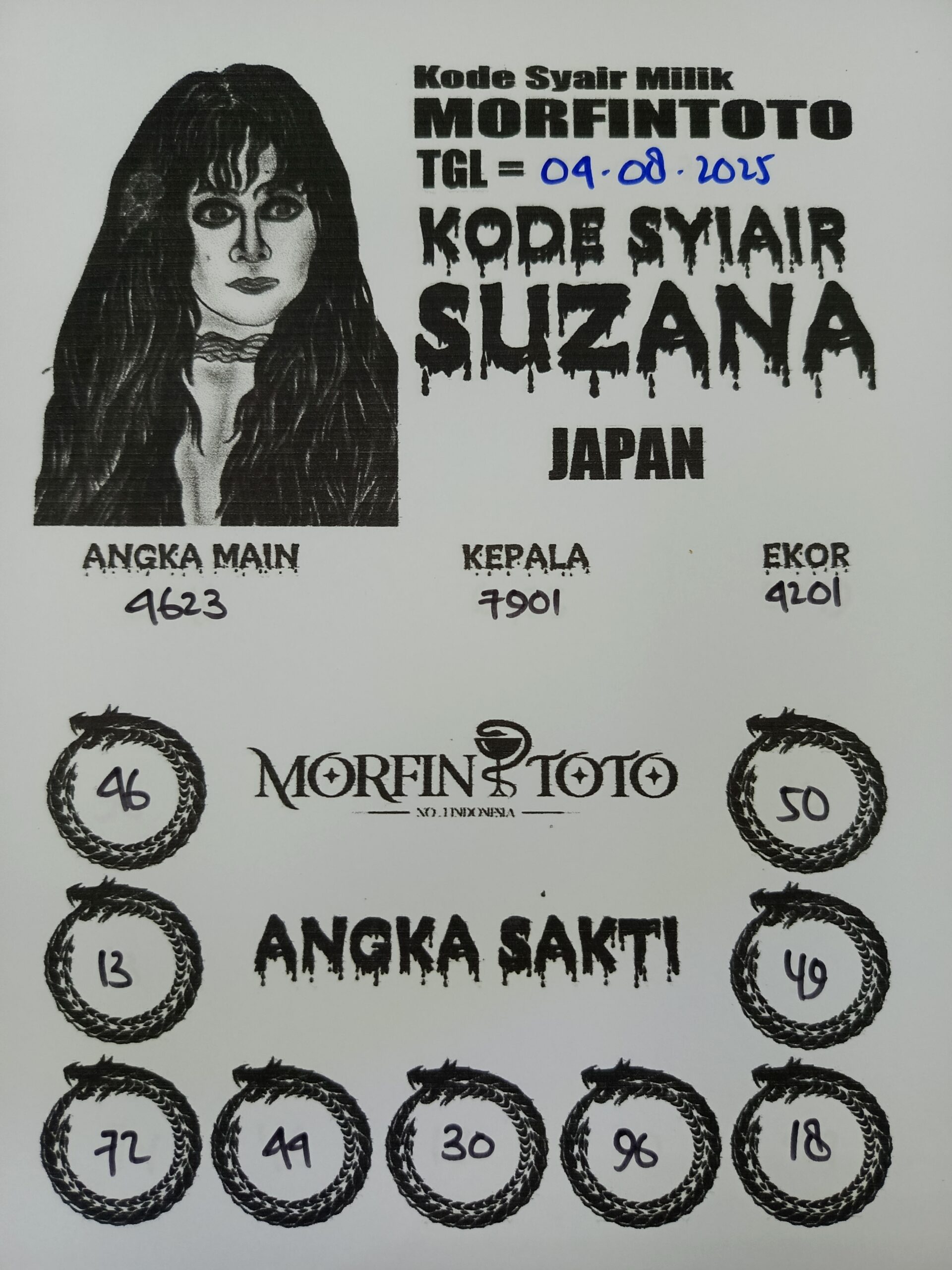 SYAIR TOGEL SUZANA  JAPAN  04 AGUSTUS 2025