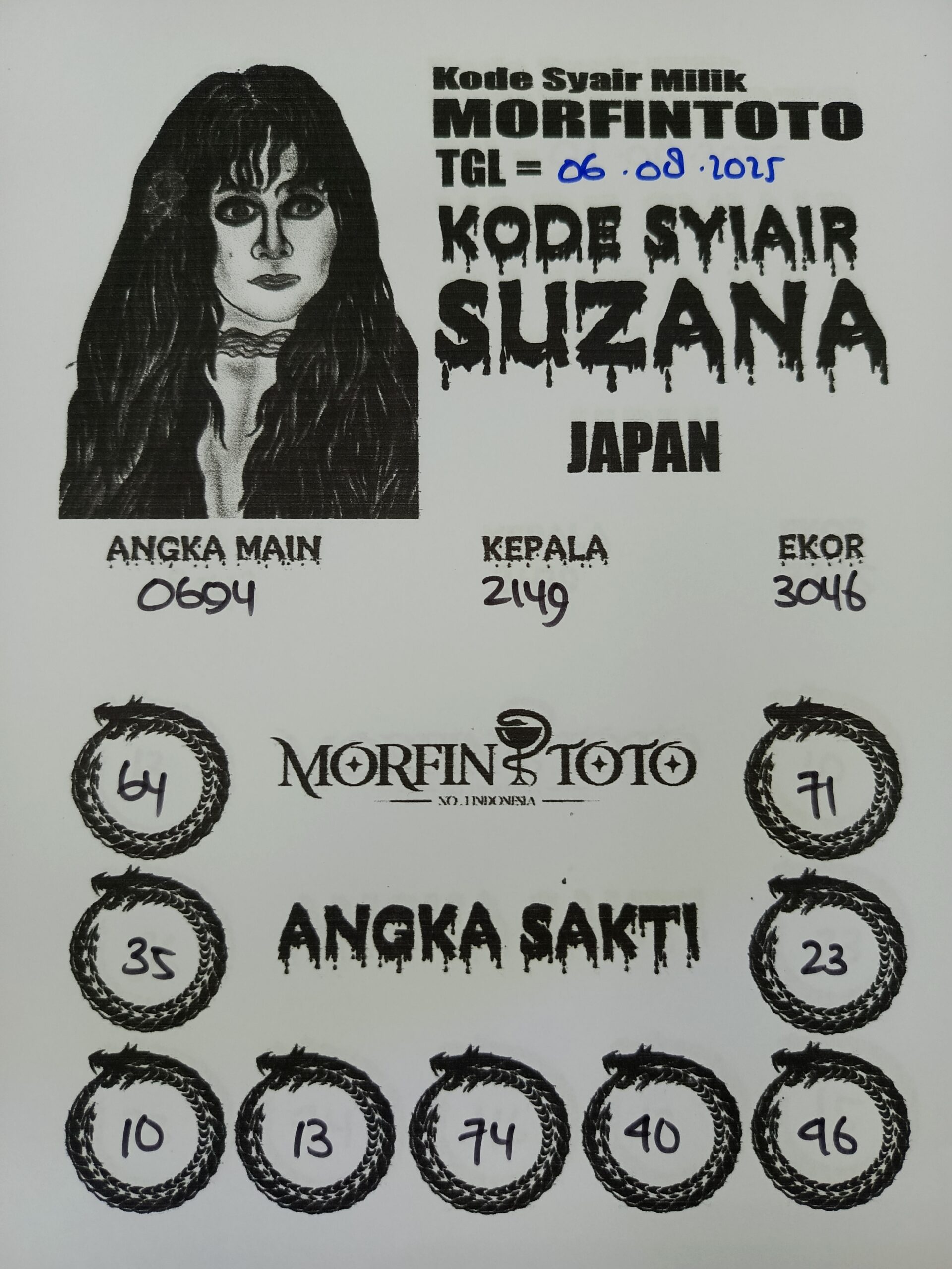 SYAIR TOGEL SUZANA  JAPAN  06 AGUSTUS 2025