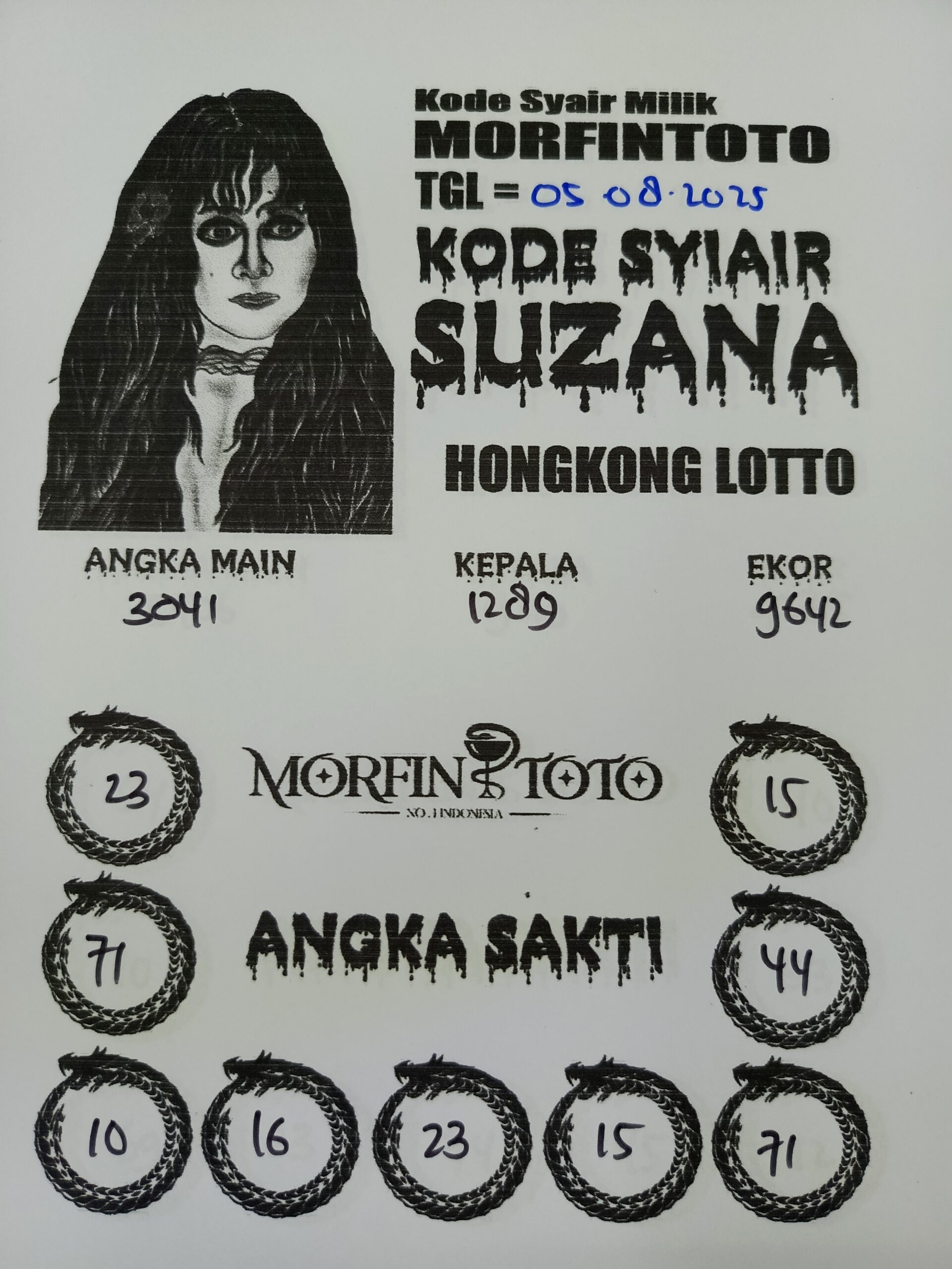 SYAIR TOGEL SUZANA  HONGKONG LOTTO 05 AGUSTUS 2025