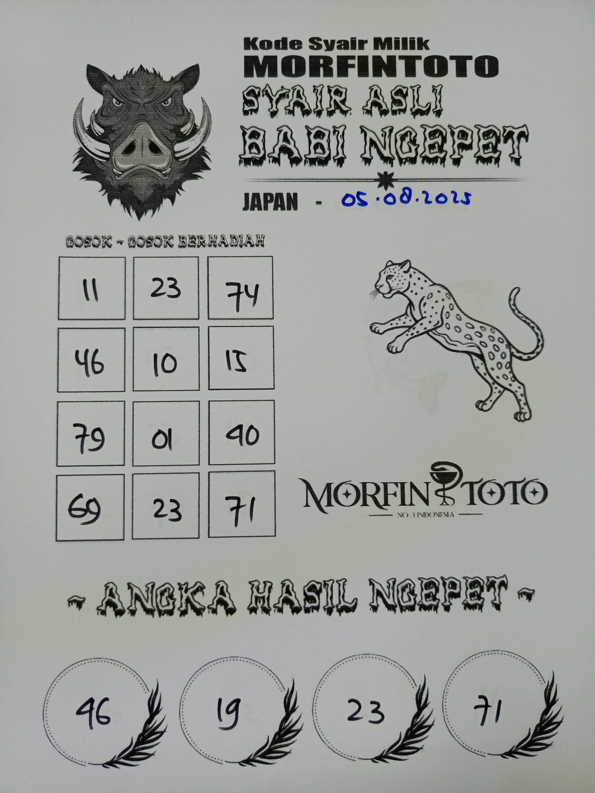 SYAIR TOGEL BABI NGEPET JAPAN 05 AGUSTUS 2025