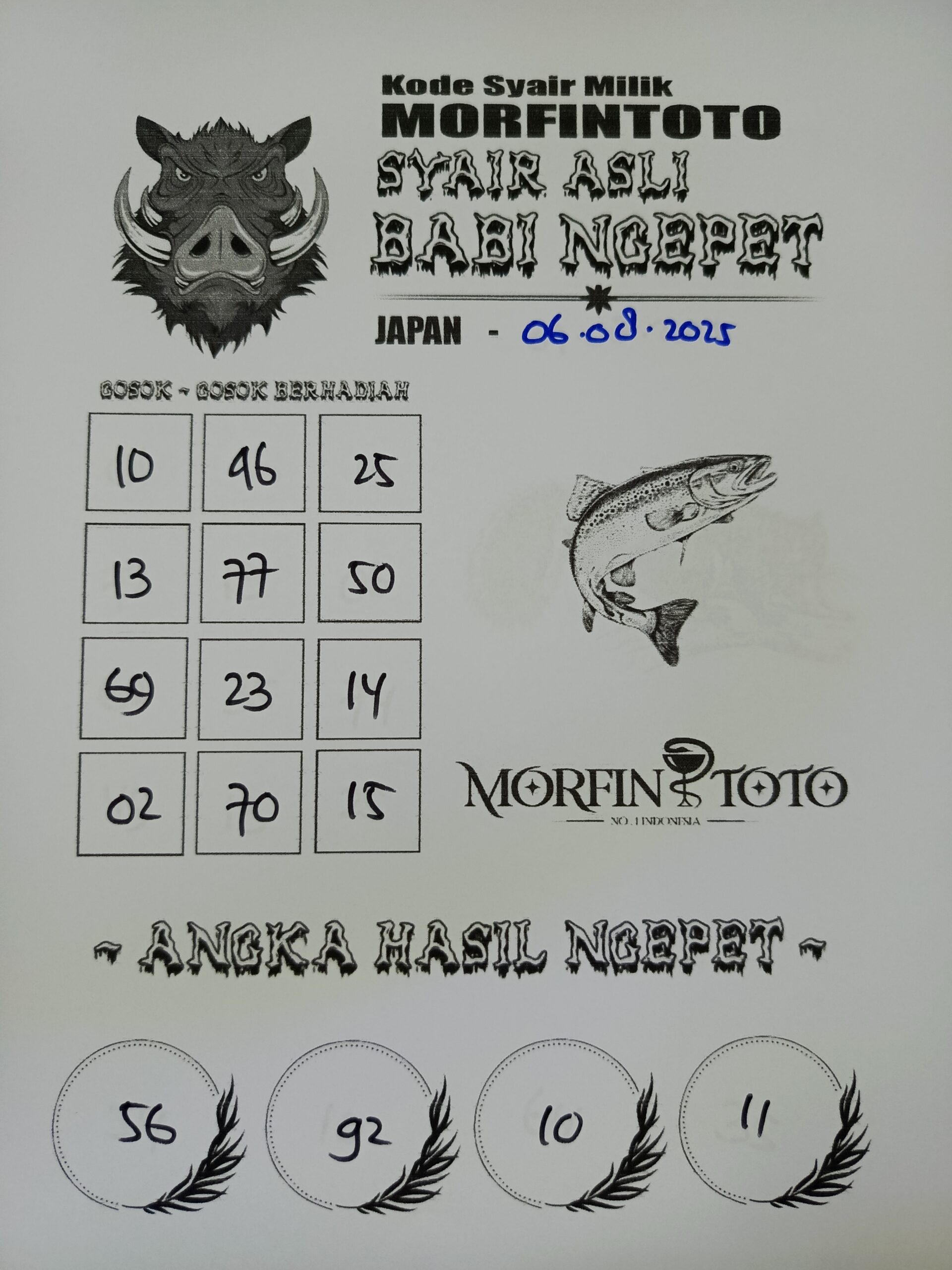 SYAIR TOGEL BABI NGEPET JAPAN  06 AGUSTUS 2025