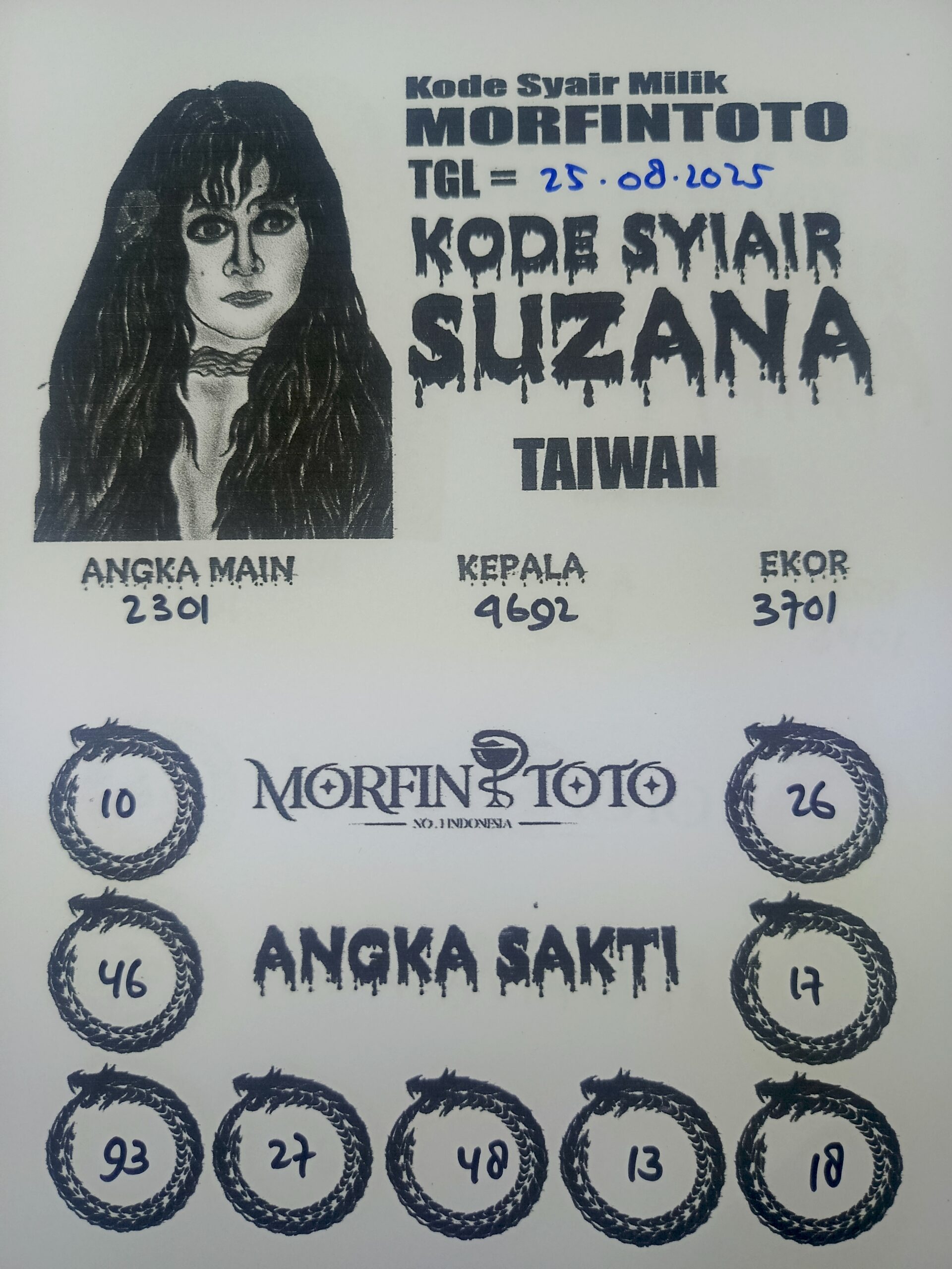SYAIR TOGEL SUZANA  TAIWAN 25 AGUSTUS 2025