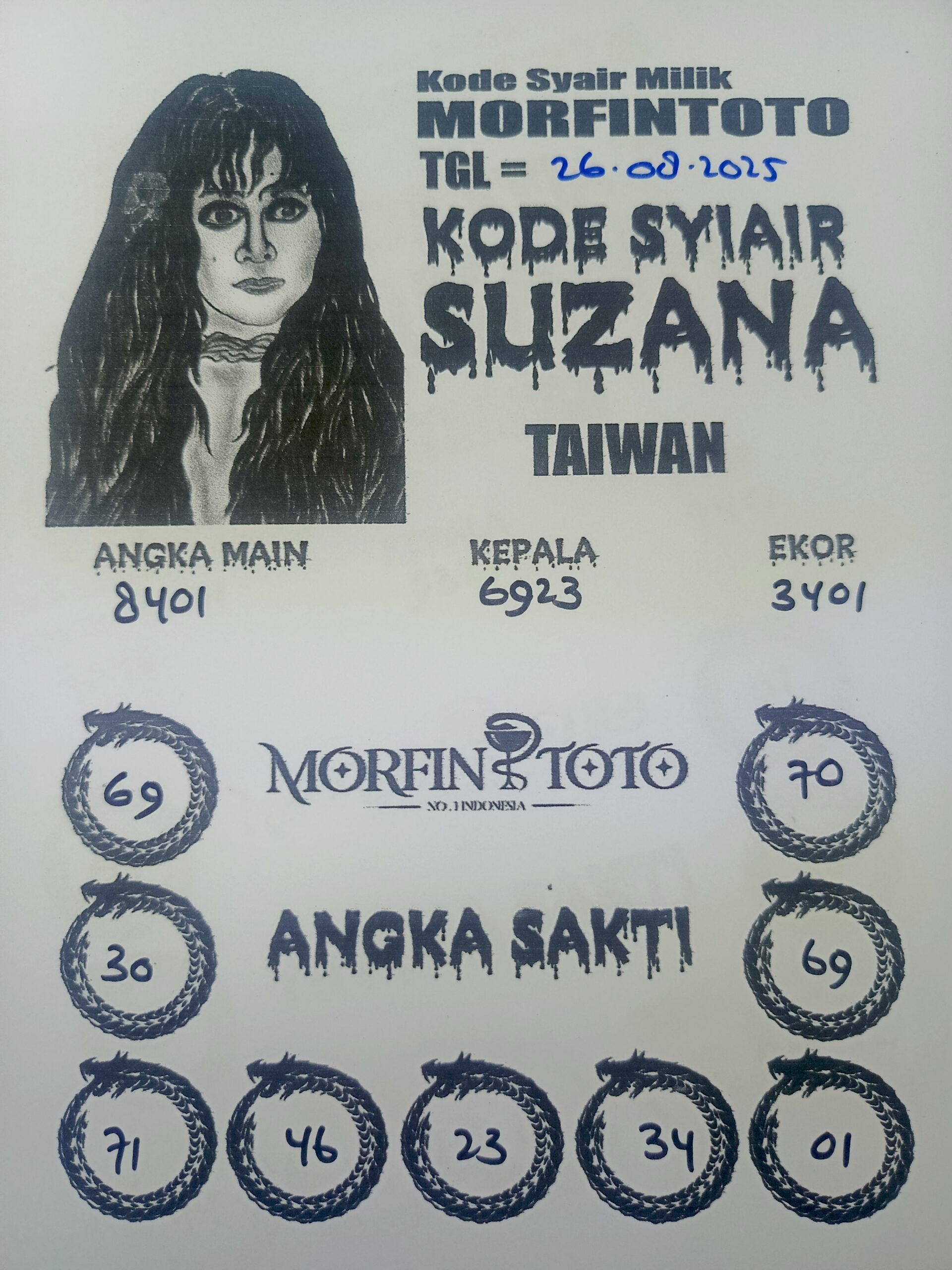SYAIR TOGEL SUZANA TAIWAN 26 AGUSTUS 2025