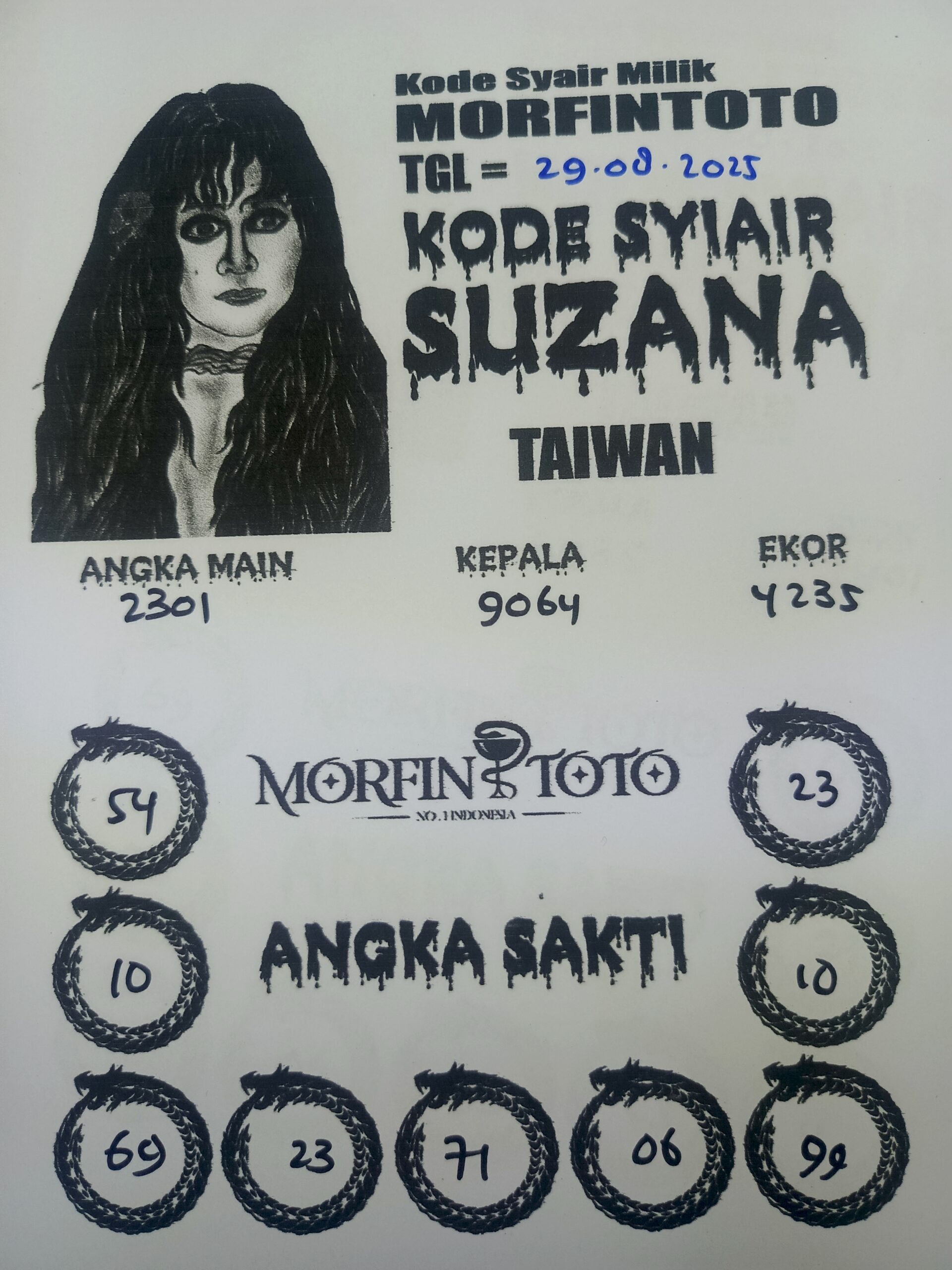 SYAIR TOGEL SUZANA  TAIWAN 29 AGUSTUS 2025