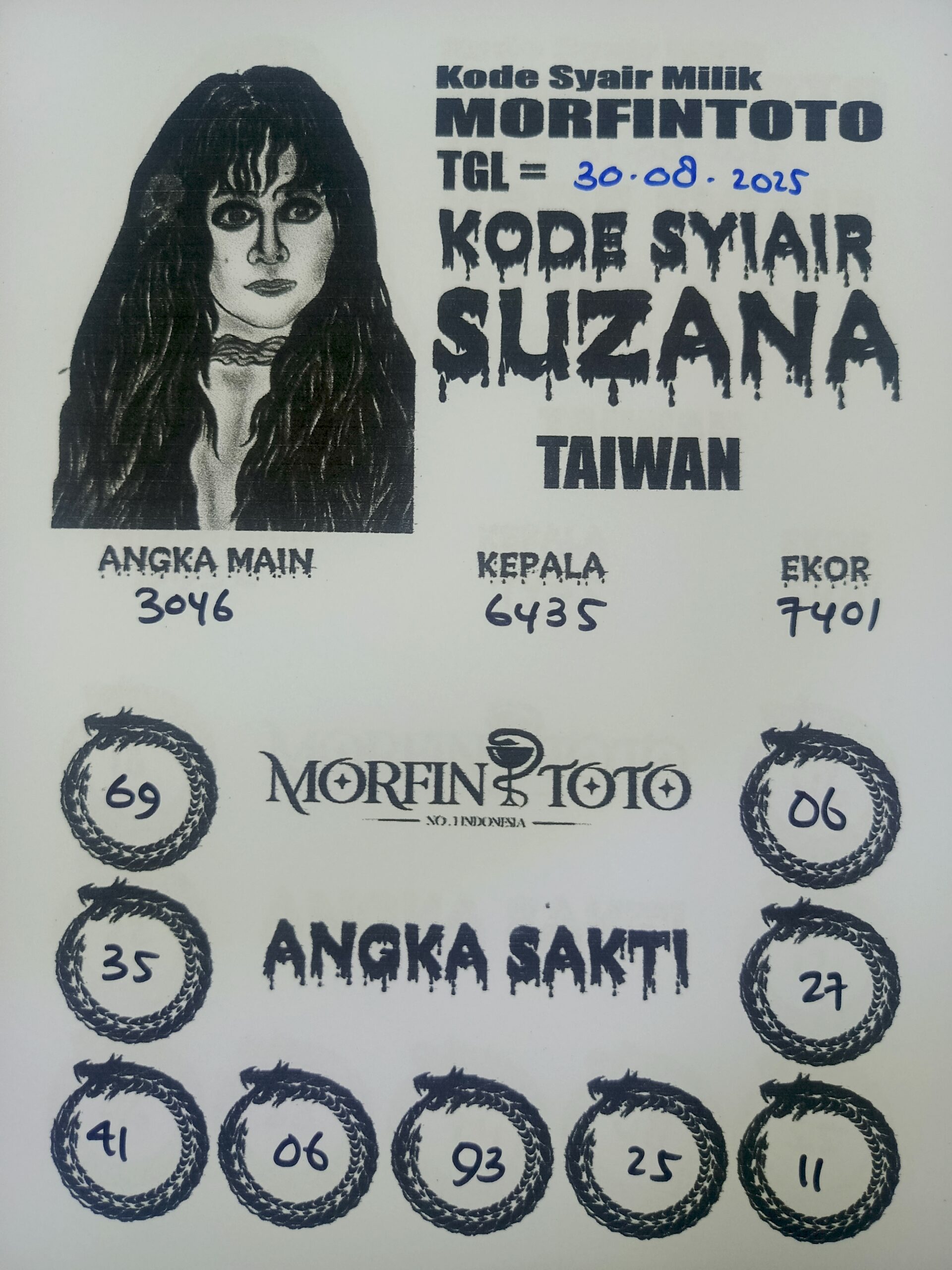 SYAIR TOGEL SUZANA  TAIWAN 30 AGUSTUS 2025