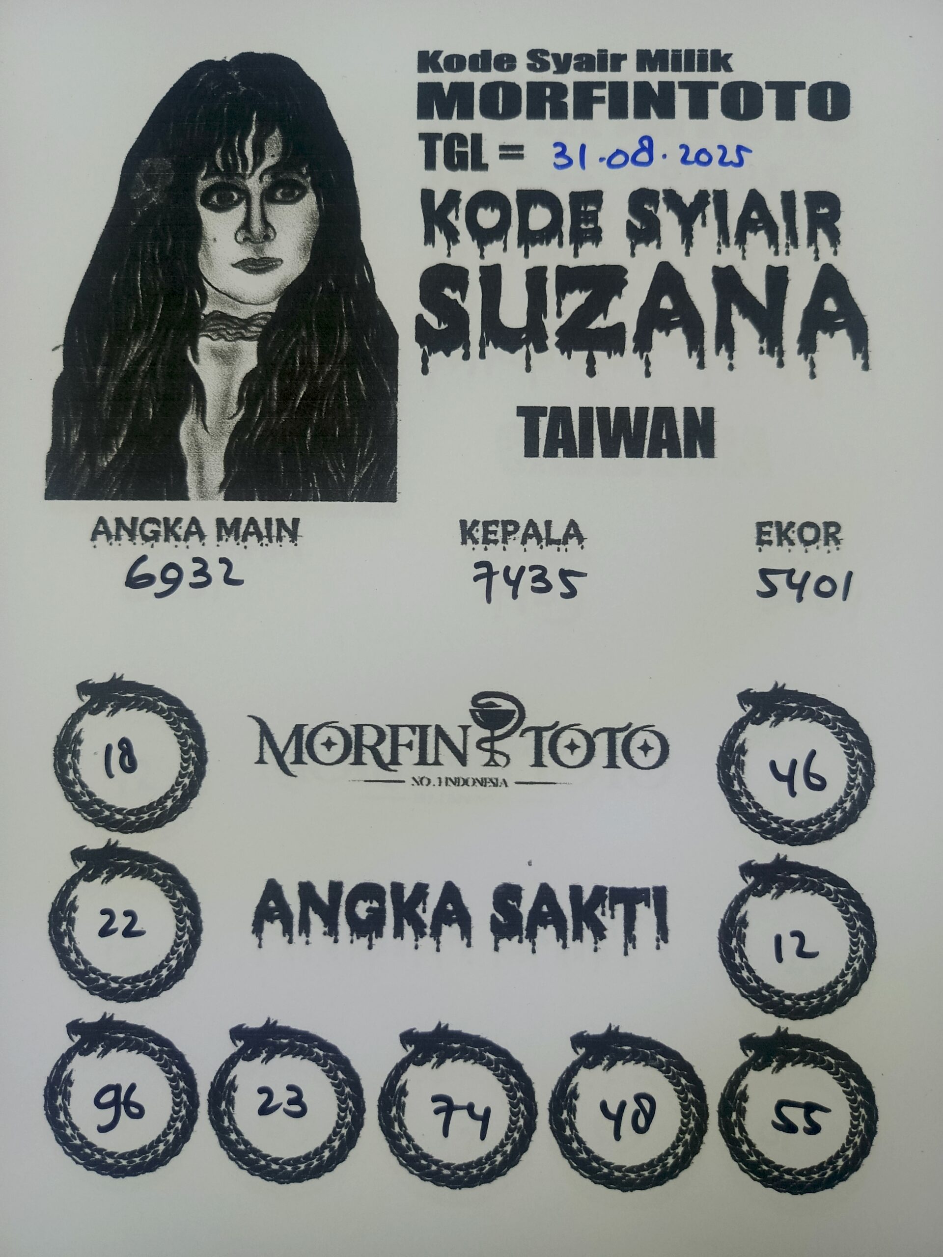 SYAIR TOGEL SUZANA  TAIWAN 31 AGUSTUS 2025