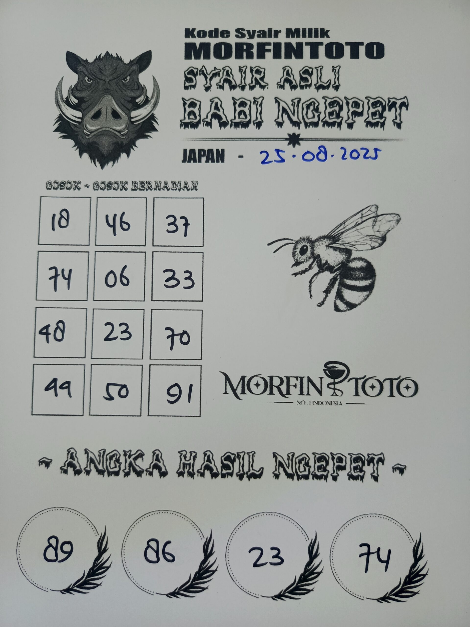 SYAIR TOGEL BABI NGEPET JAPAN  25 AGUSTUS 2025