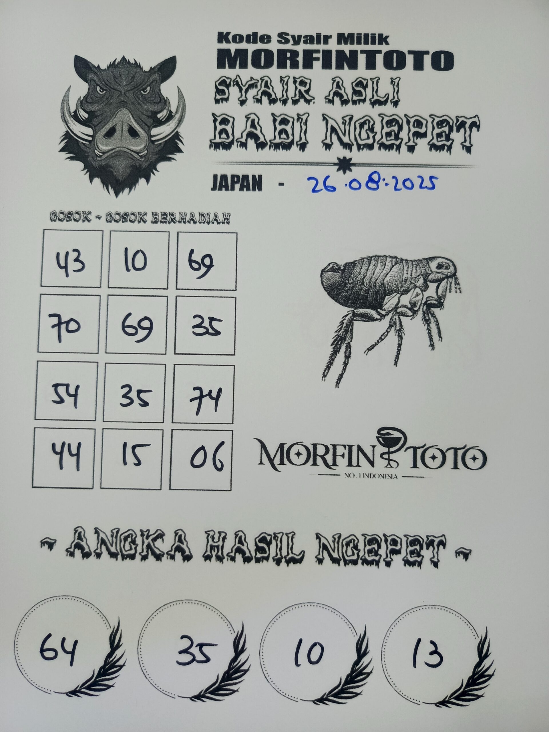 SYAIR TOGEL BABI NGEPET JAPAN  26 AGUSTUS 2025