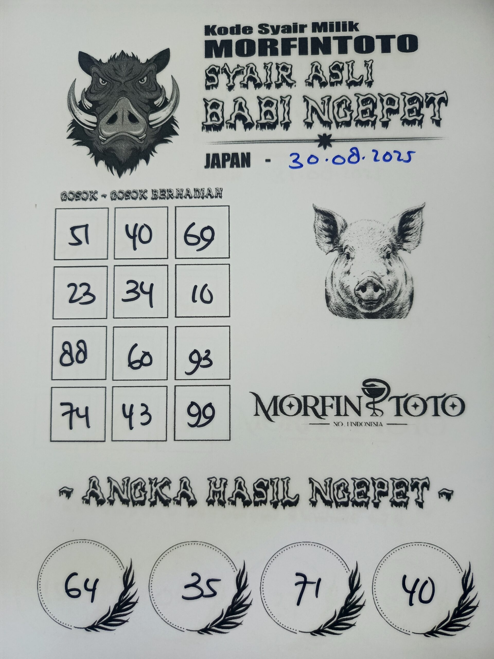 SYAIR TOGEL BABI NGEPET JAPAN  30 AGUSTUS 2025