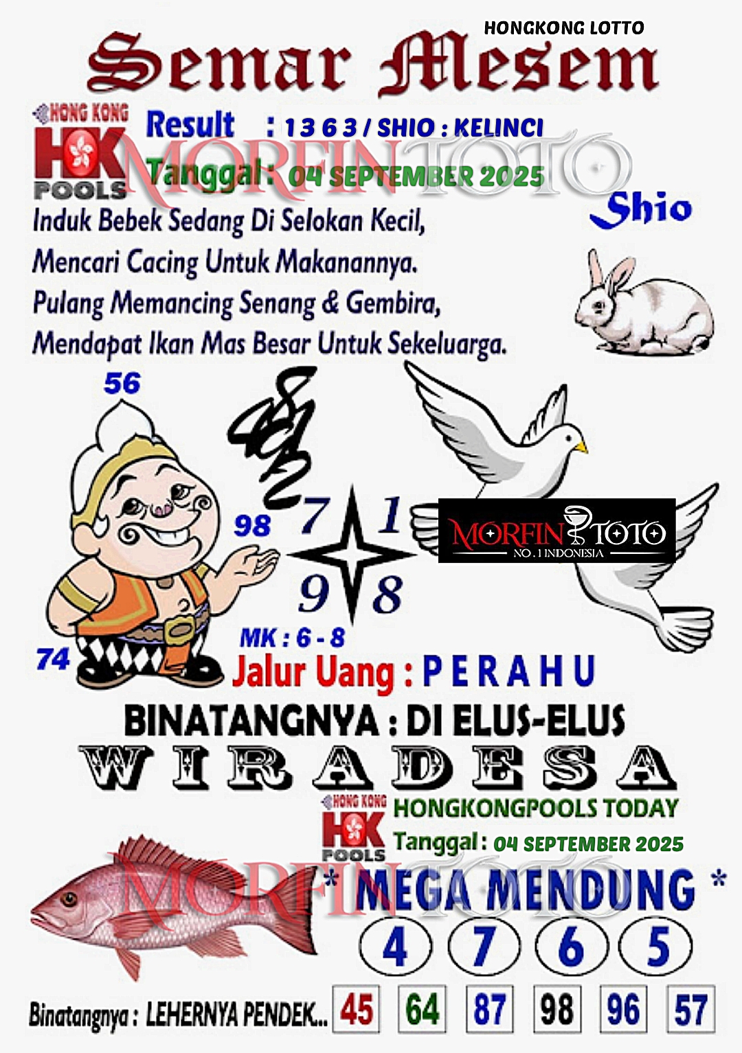 SYAIR TOGEL SEMAR MESEM  HONGKONG LOTTO 04 SEPTEMBER 2025