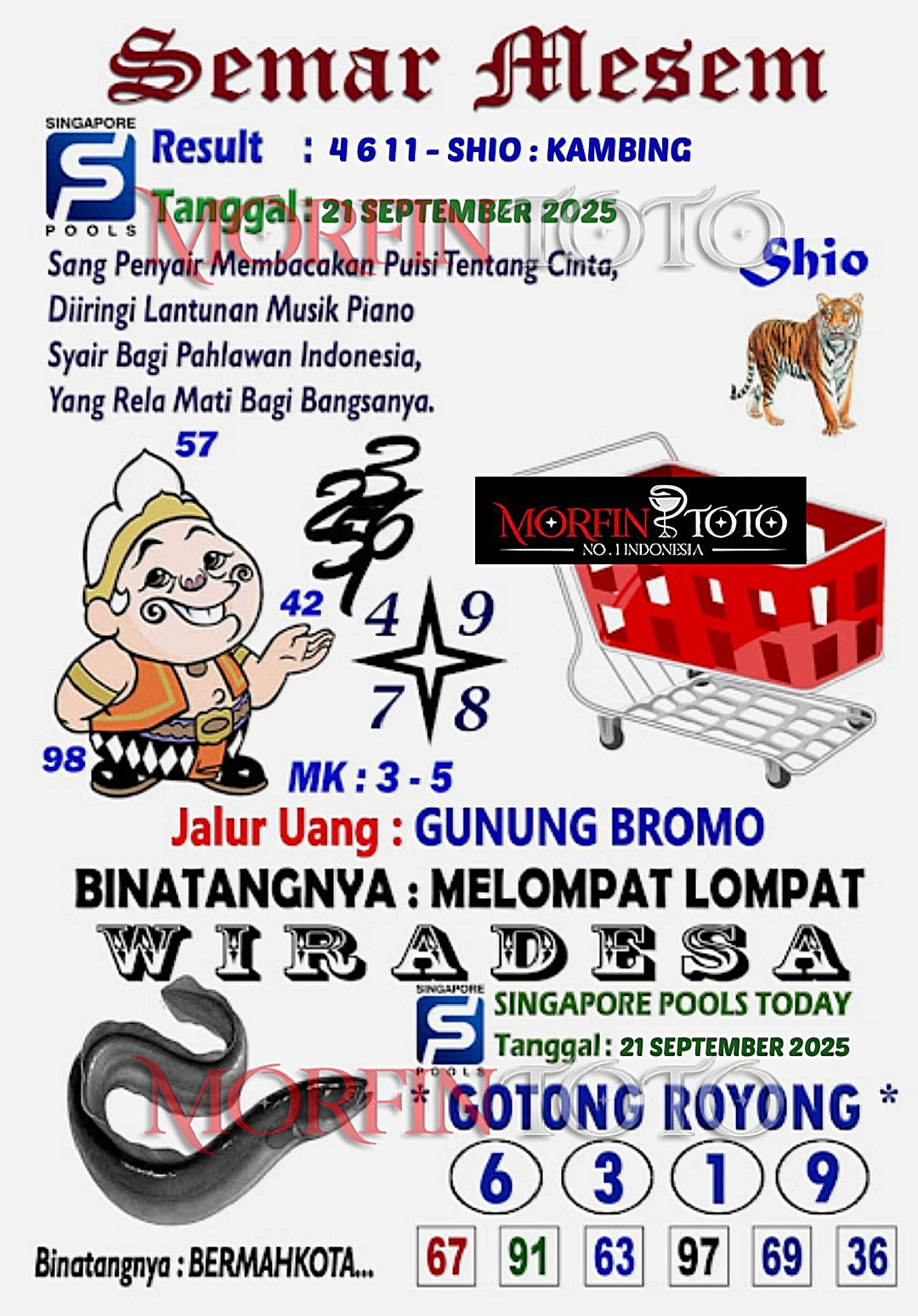 SYAIR TOGEL SEMAR MESEM  SINGAPORE 21 SEPTEMBER 2025