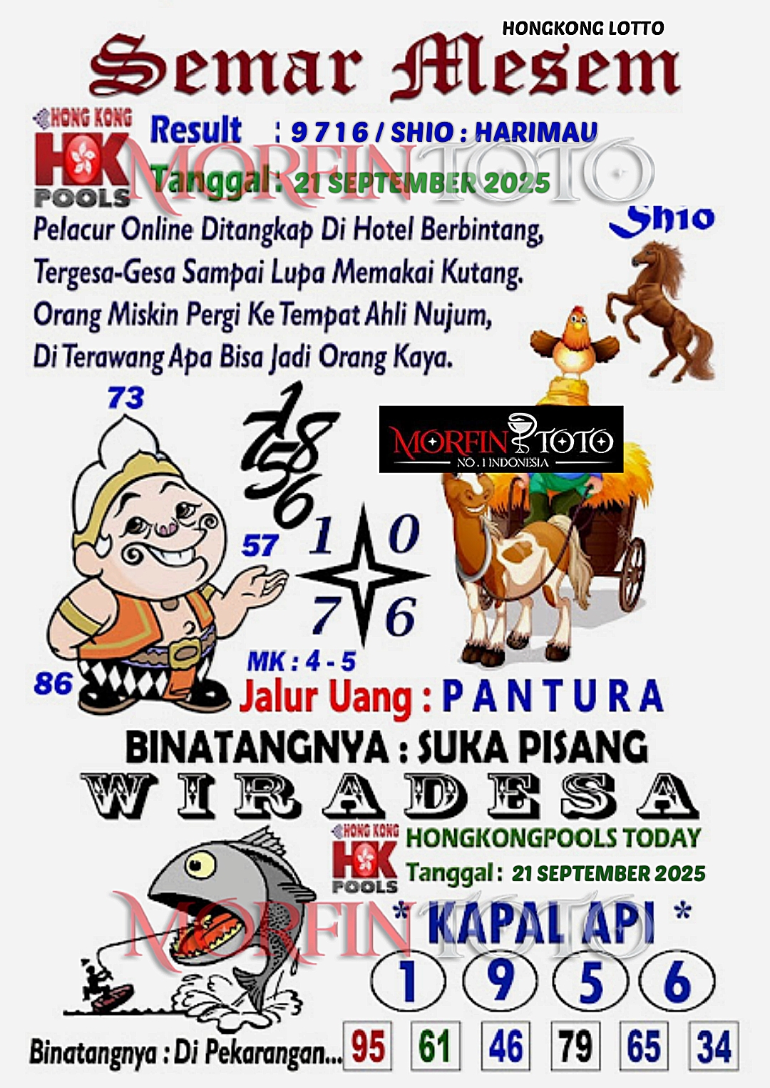 SYAIR TOGEL SEMAR MESEM  HONGKONG LOTTO 21 SEPTEMBER 2025
