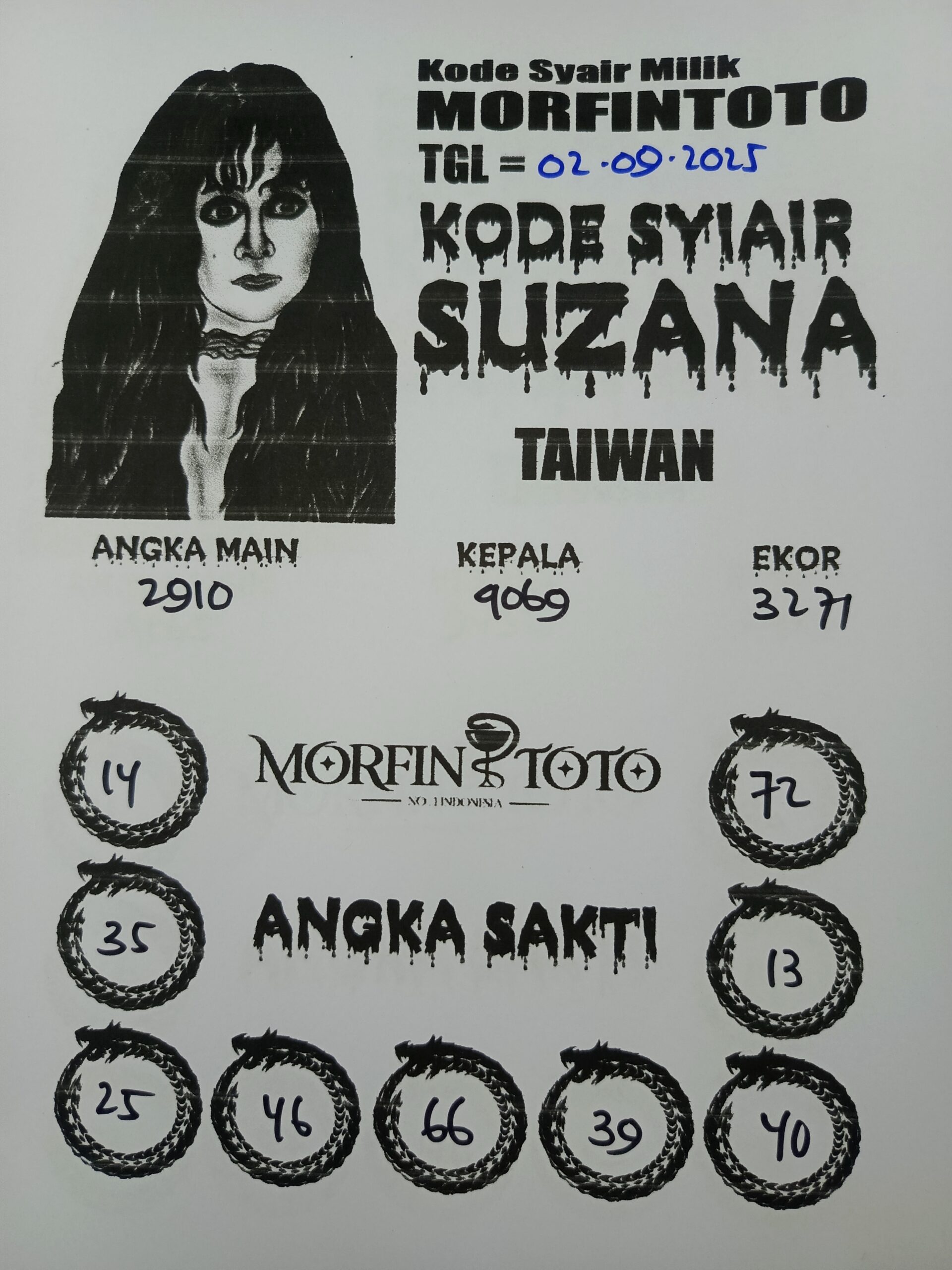 SYAIR TOGEL SUZANA  TAIWAN 02 SEPTEMBER 2025