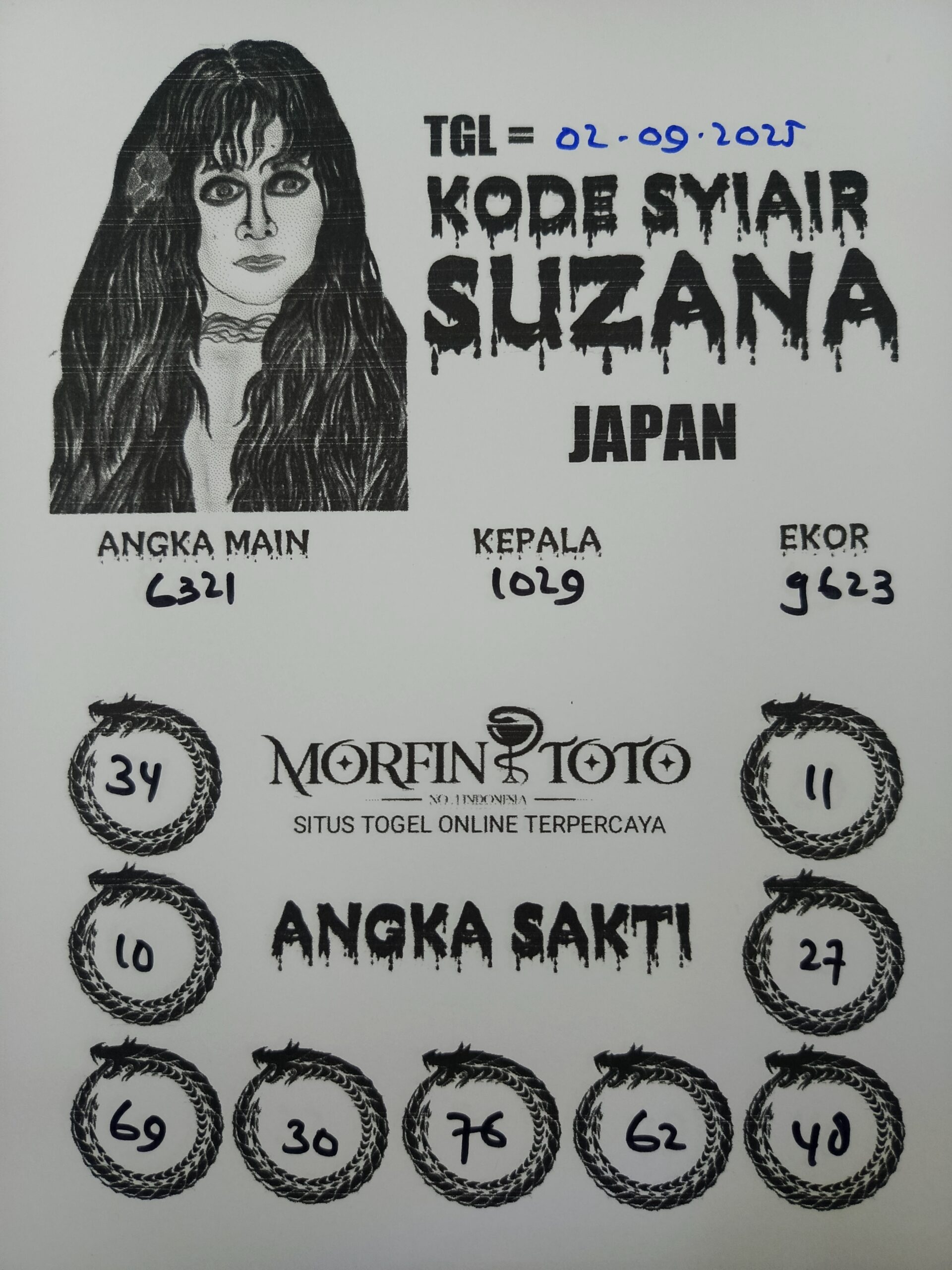 SYAIR TOGEL SUZANA  JAPAN  02 SEPTEMBER 2025