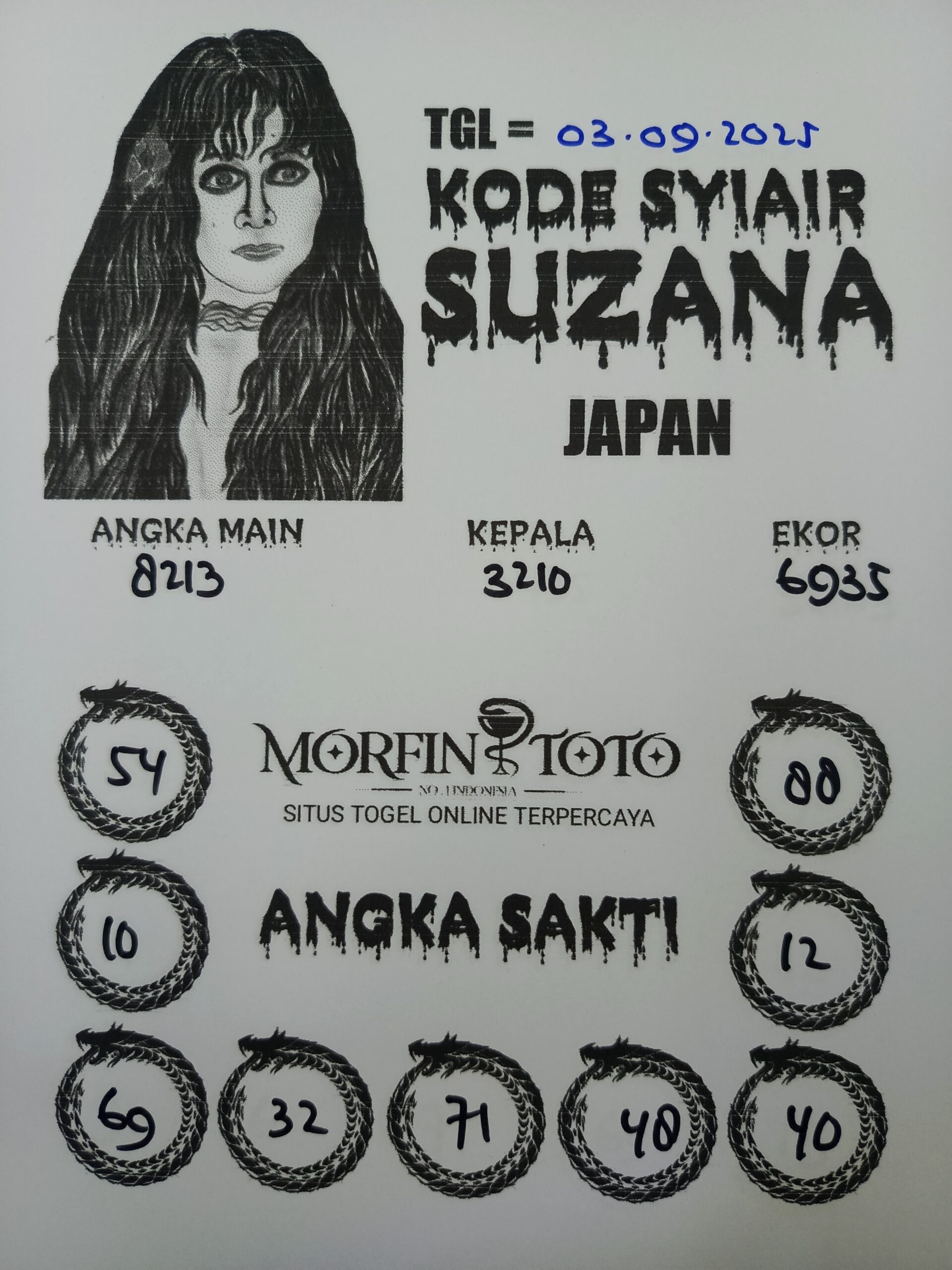 SYAIR TOGEL SUZANA  JAPAN  03 SEPTEMBER 2035