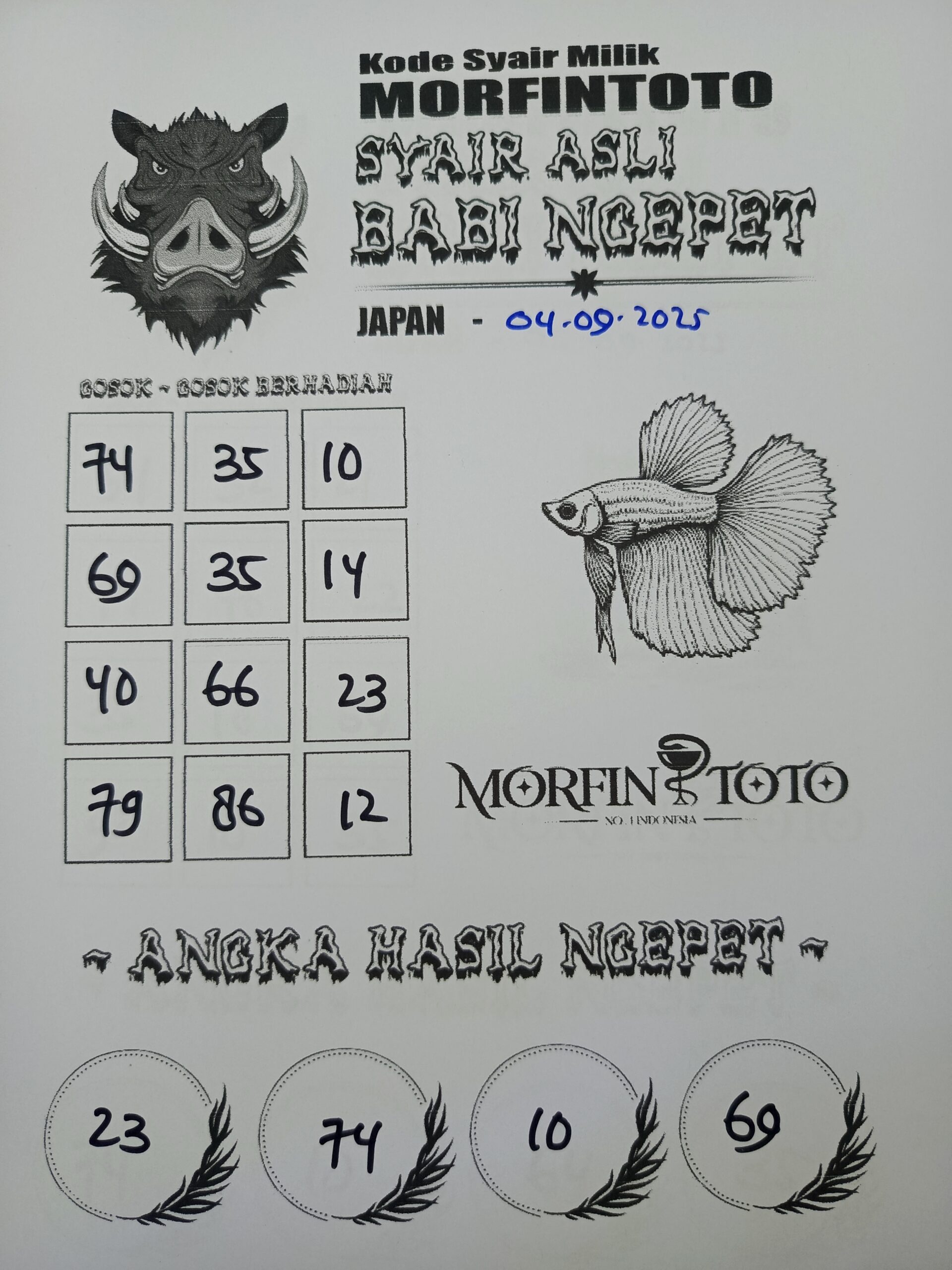 SYAIR TOGEL BABI NGEPET JAPAN  LOTTO 04 SEPTEMBER 2035