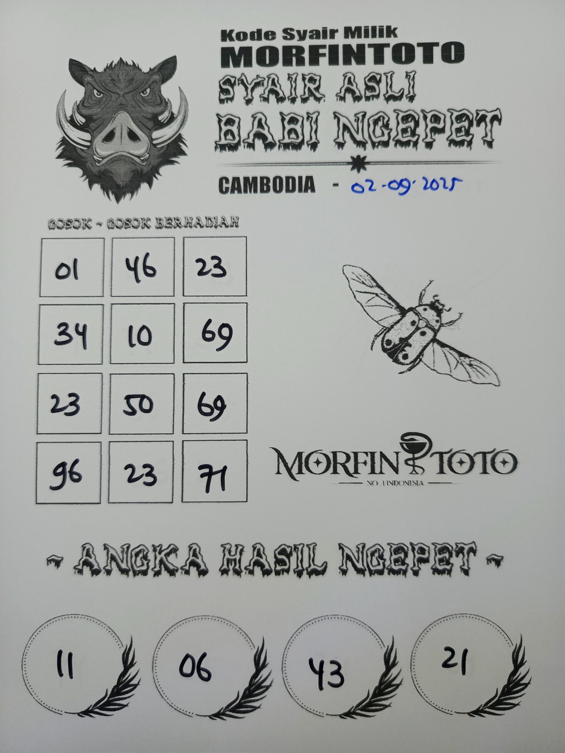 SYAIR TOGEL BABI NGEPET  CAMBODIA 02 SEPTEMBER 2025
