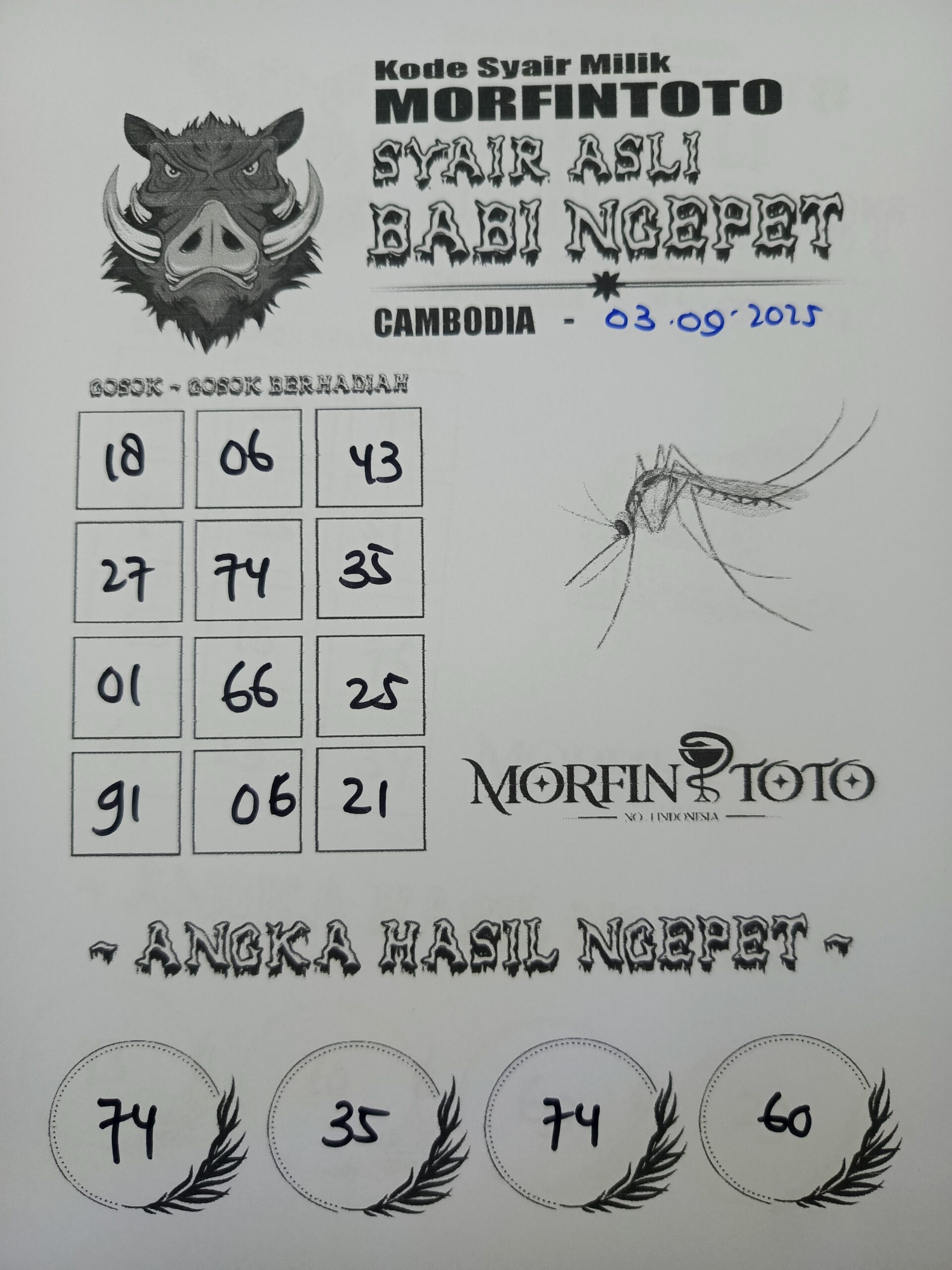 SYAIR TOGEL BABI NGEPET CAMBODIA 03 SEPTEMBER 2035