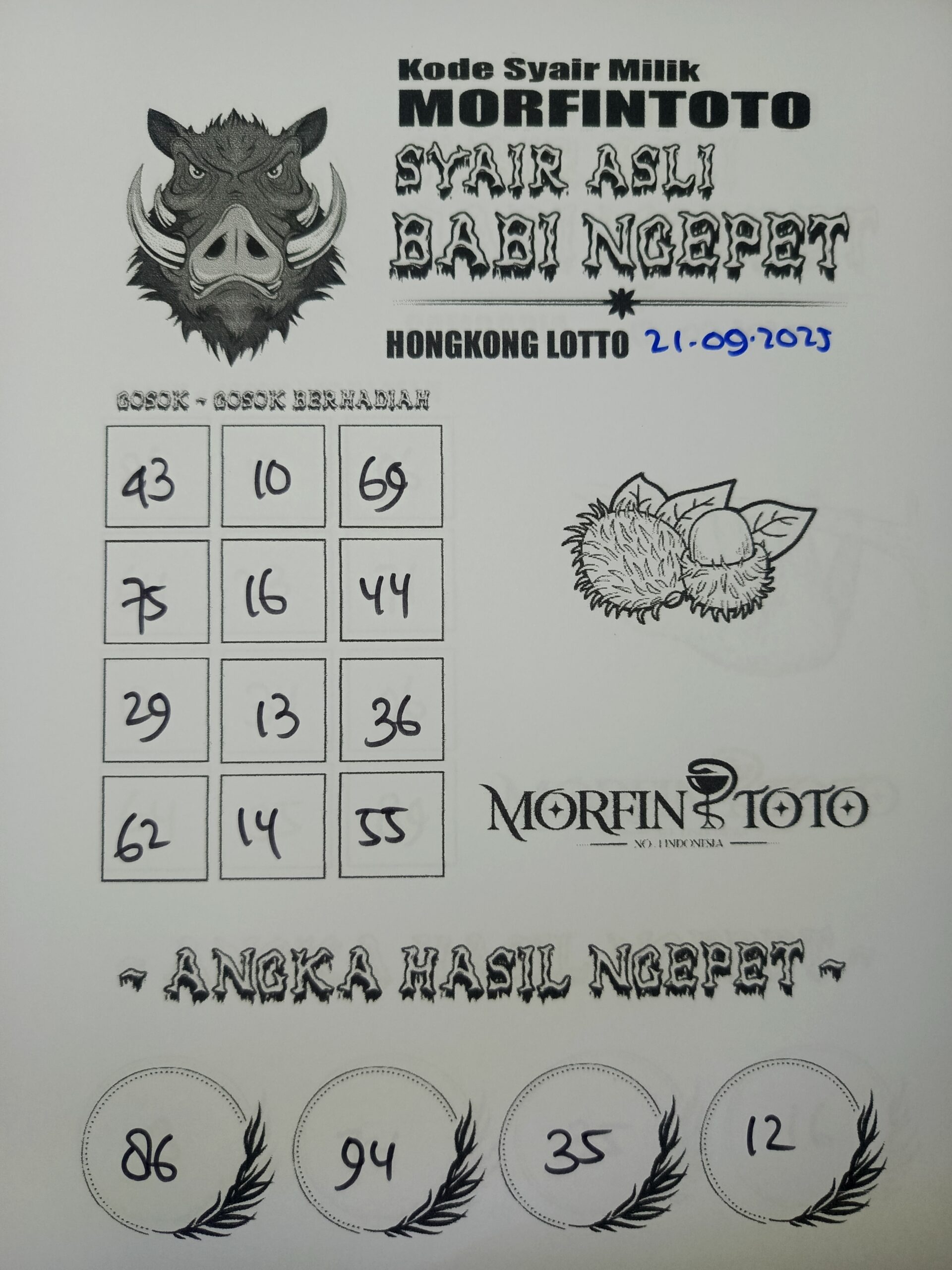 SYAIR TOGEL BABI NGEPET HONGKONG LOTTO 21 SEPTEMBER 2025