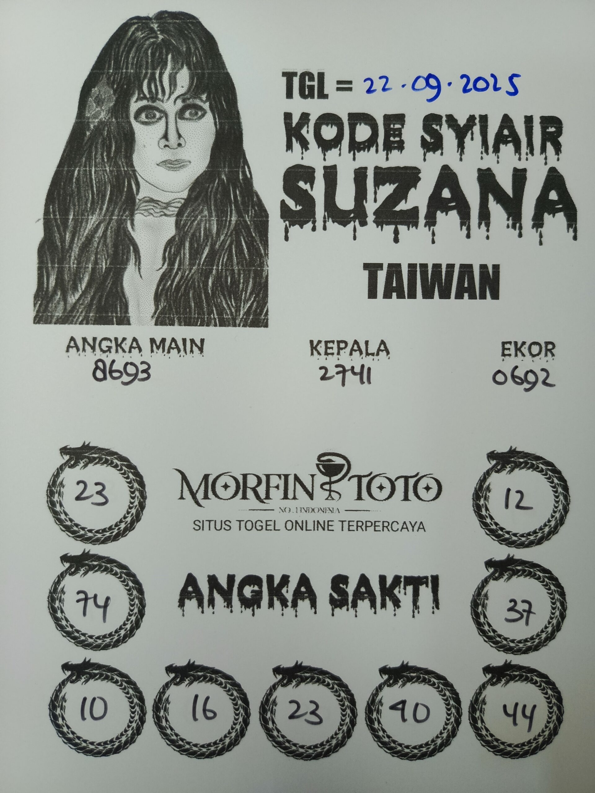 SYAIR TOGEL SUZANA  TAIWAN 22 SEPTEMBER 2025