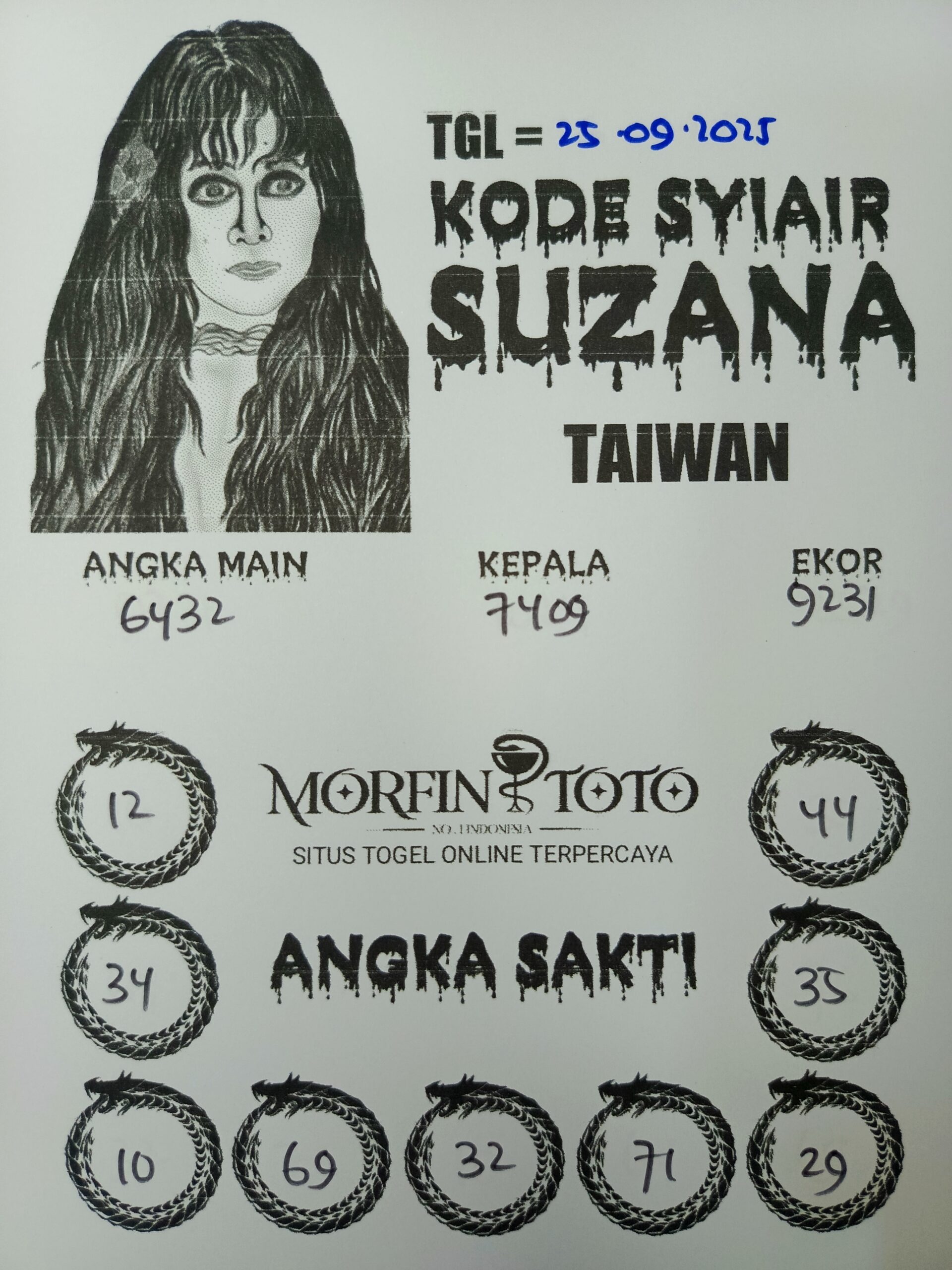 SYAIR TOGEL SUZANA  TAIWAN 25 SEPTEMBER 2025