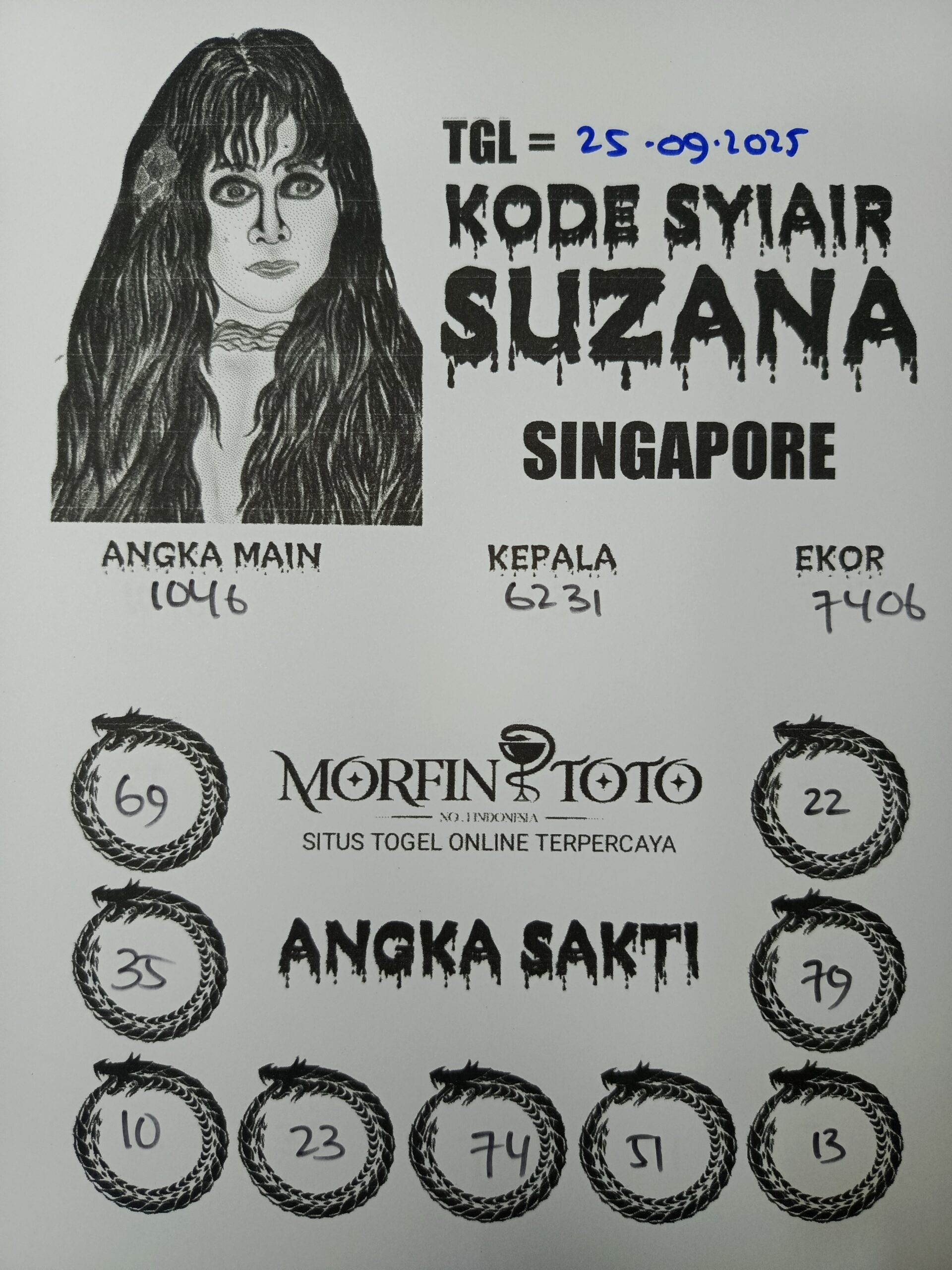SYAIR TOGEL SUZANA SINGAPORE 25 SEPTEMBER 2025