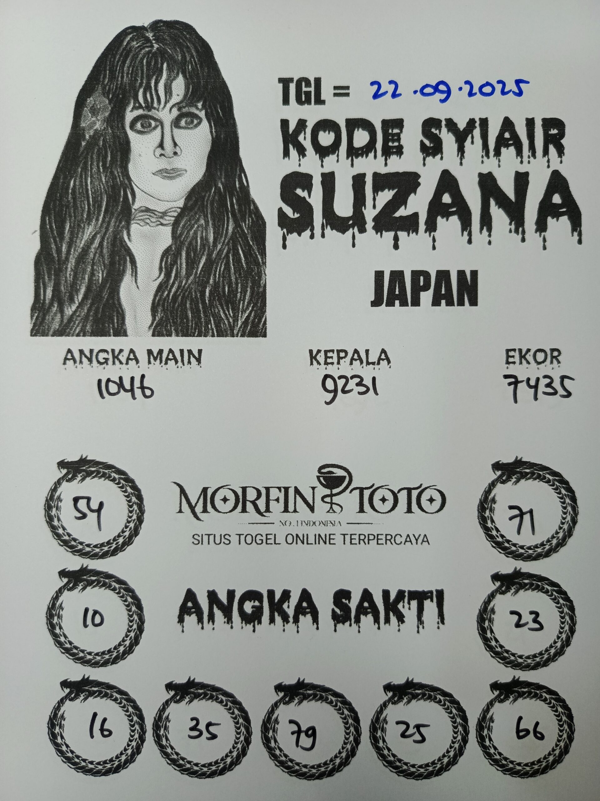 SYAIR TOGEL SUZANA  JAPAN  22 SEPTEMBER 2025