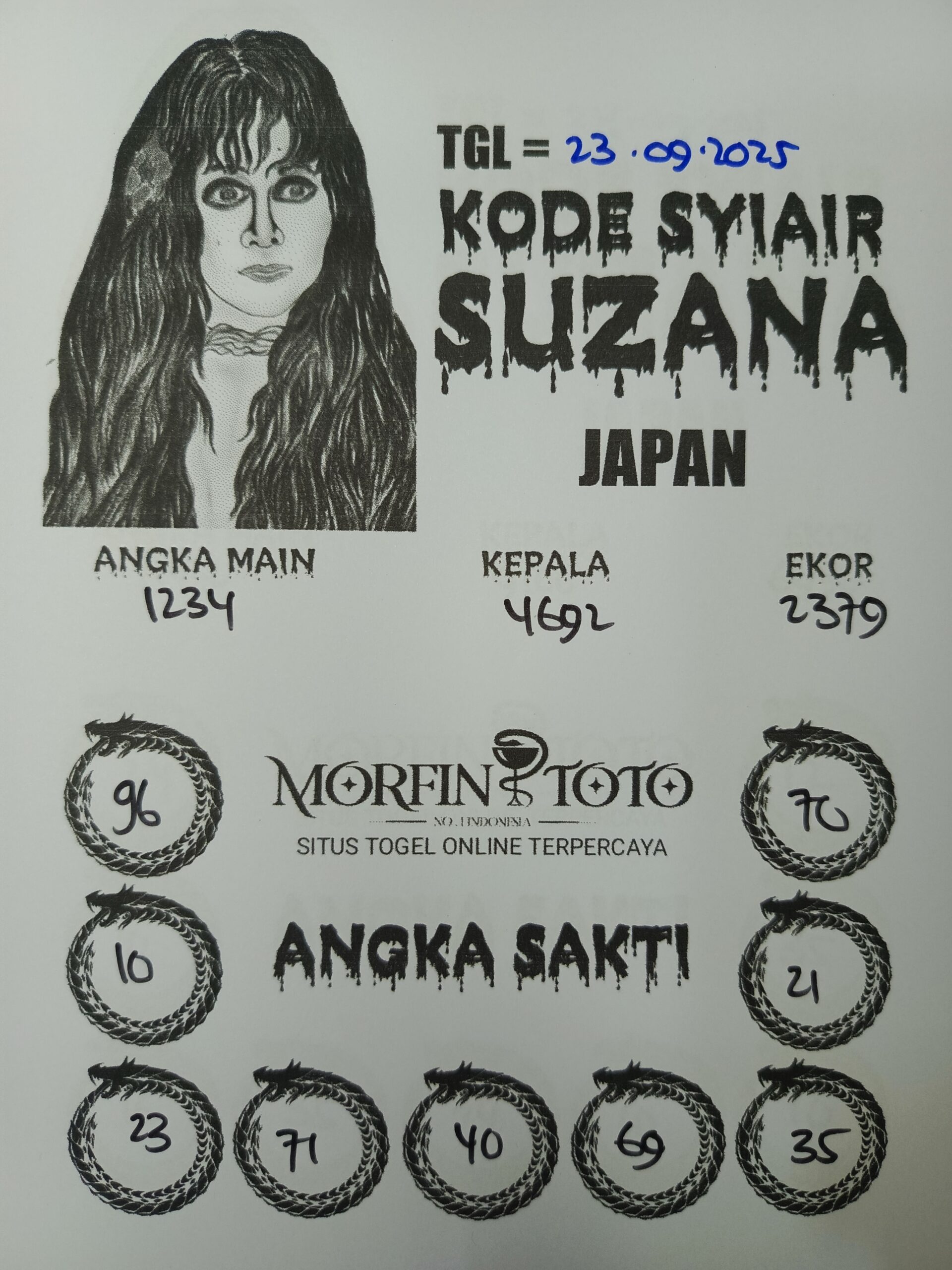 SYAIR TOGEL SUZANA  JAPAN  23 SEPTEMBER 2025