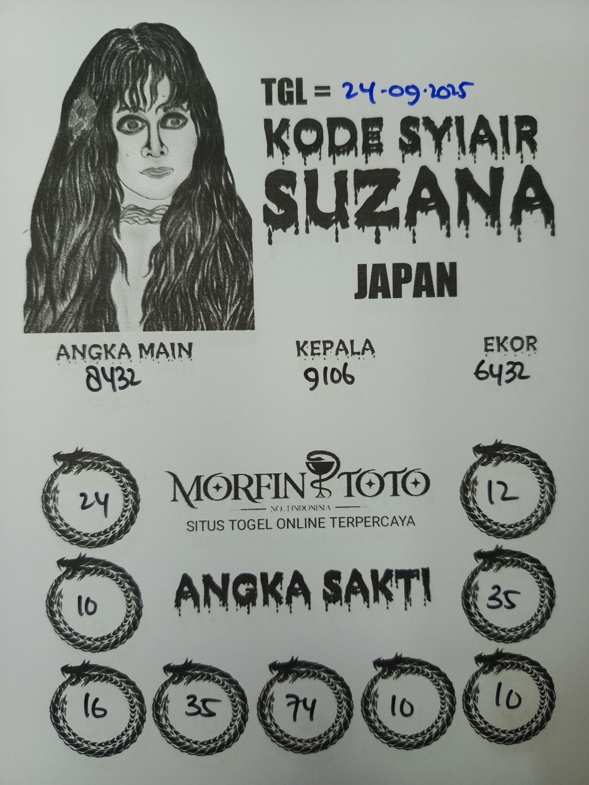 SYAIR TOGEL SUZANA  JAPAN  24 SEPTEMBER 2025