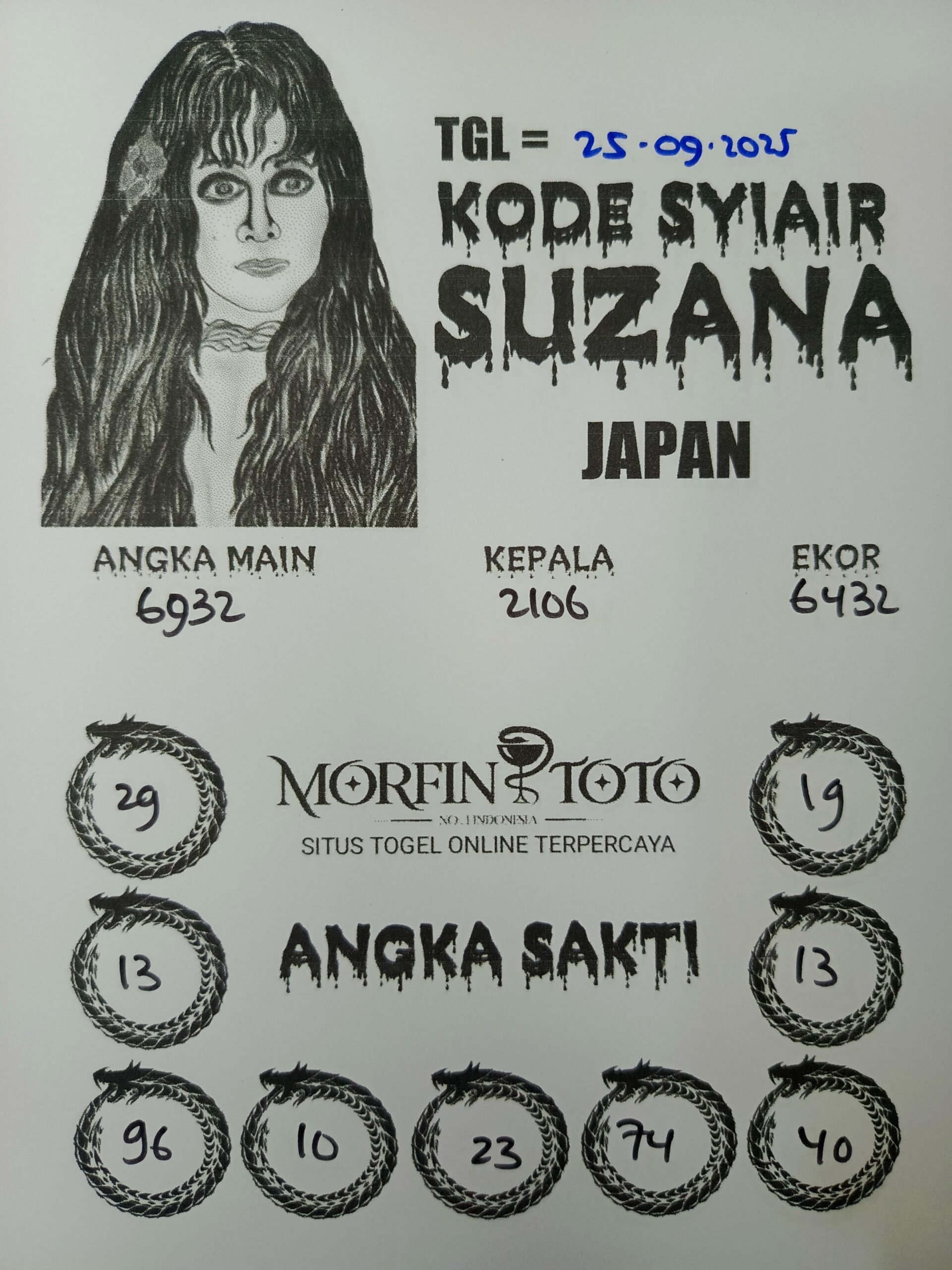 SYAIR TOGEL SUZANA  JAPAN  25 SEPTEMBER 2025
