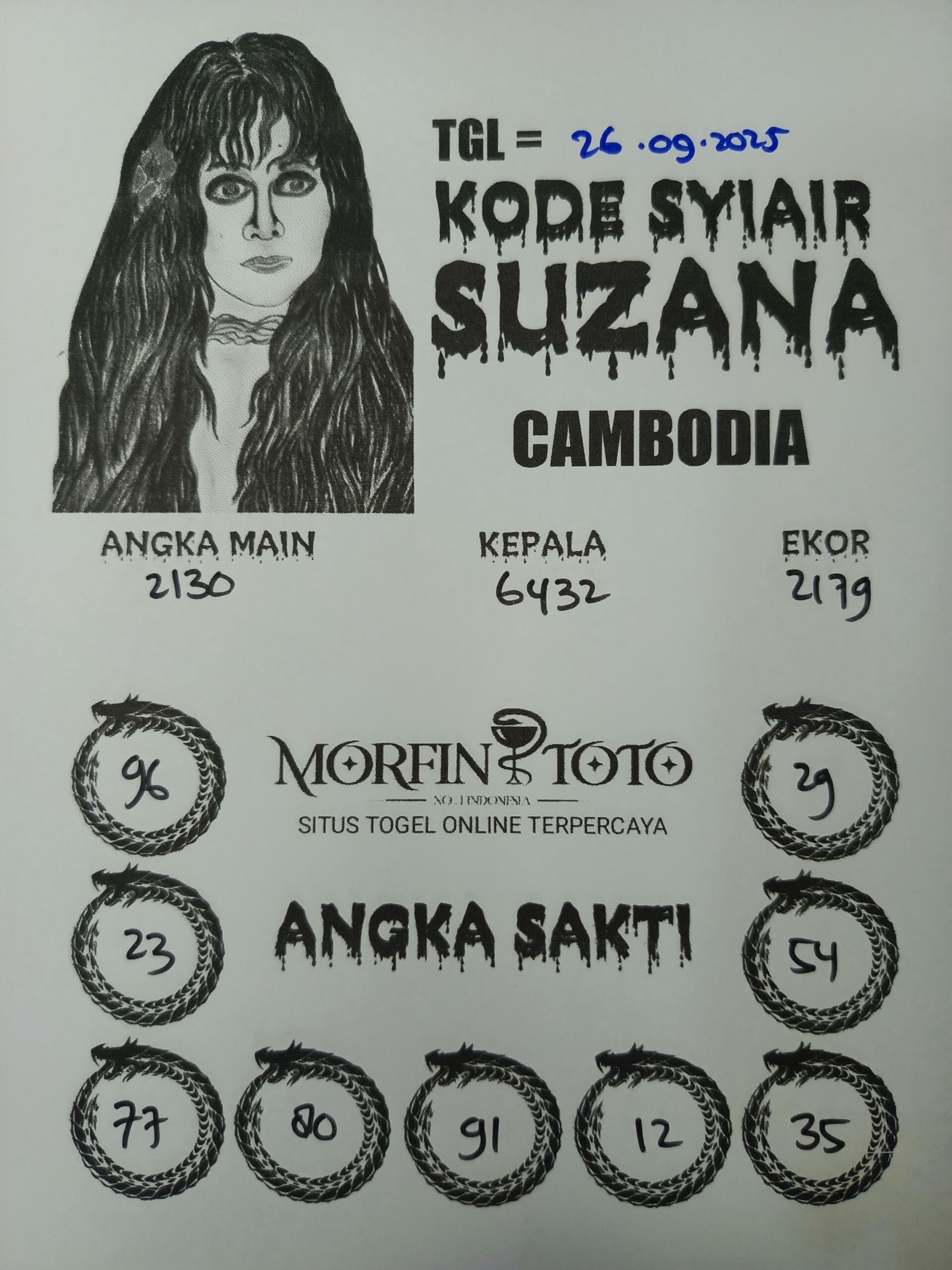SYAIR TOGEL SUZANA  CAMBODIA 26 SEPTEMBER 2025