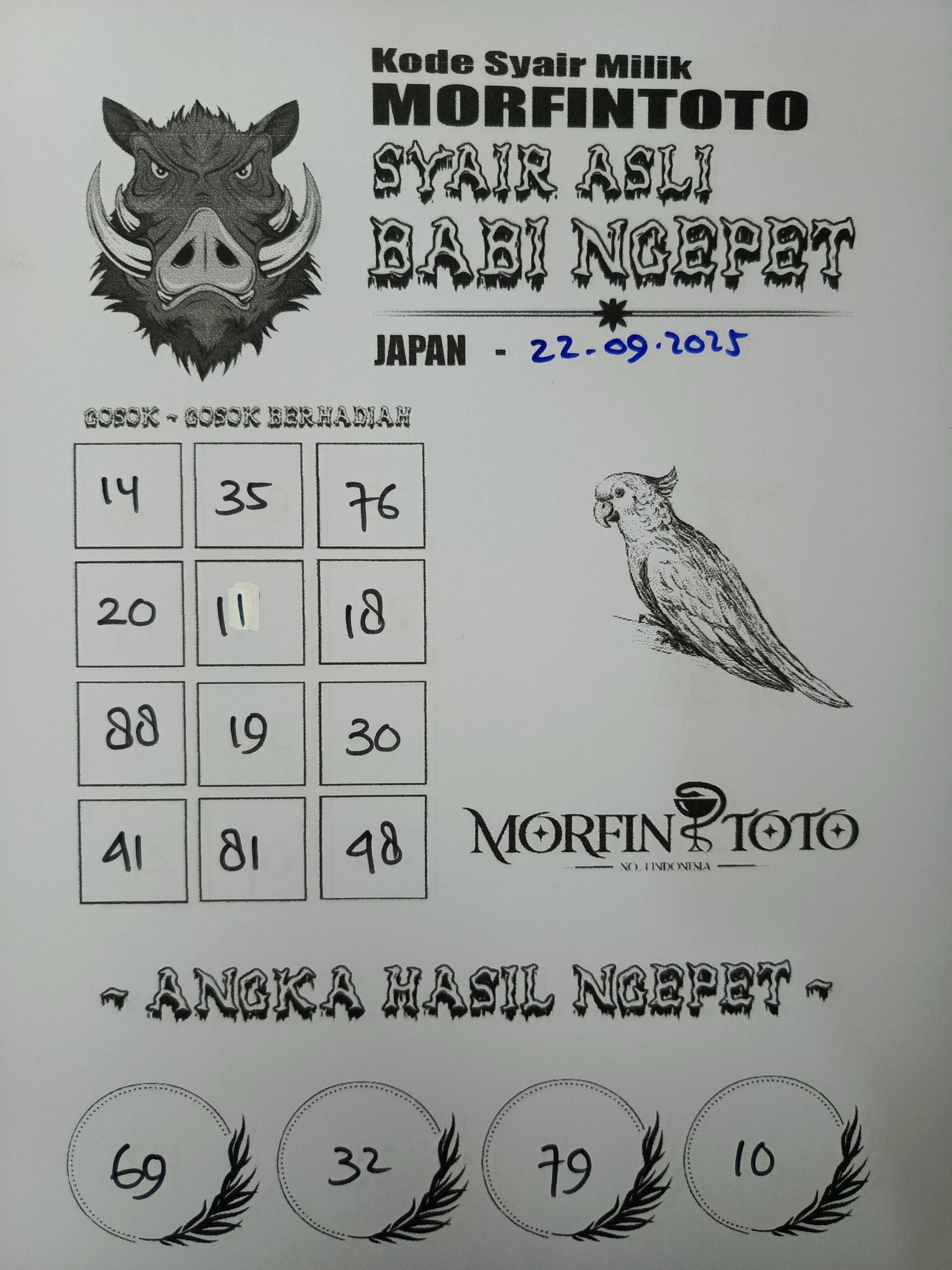 SYAIR TOGEL BABI NGEPET JAPAN  22 SEPTEMBER 2025