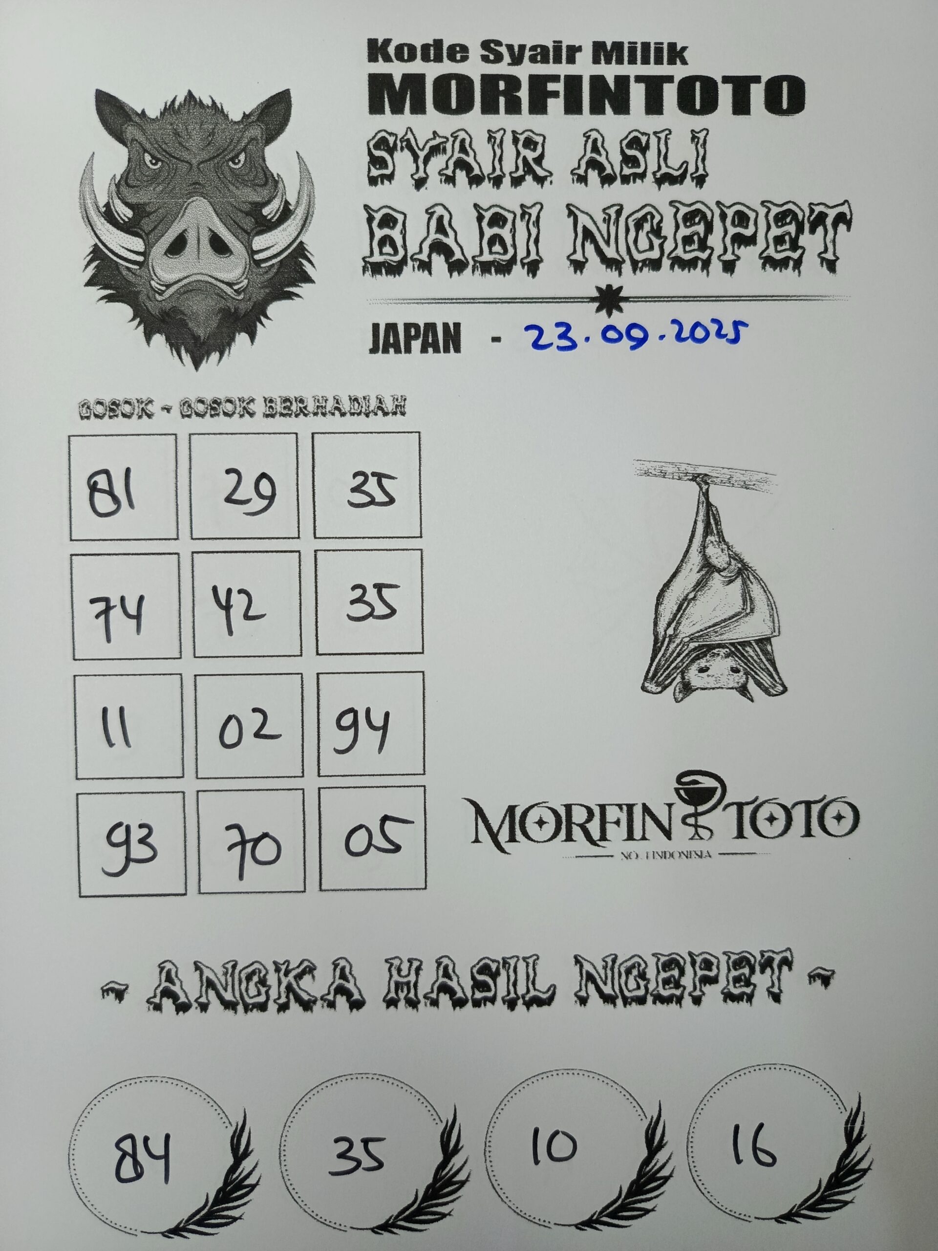 SYAIR TOGEL BABI NGEPET JAPAN  23 SEPTEMBER 2025