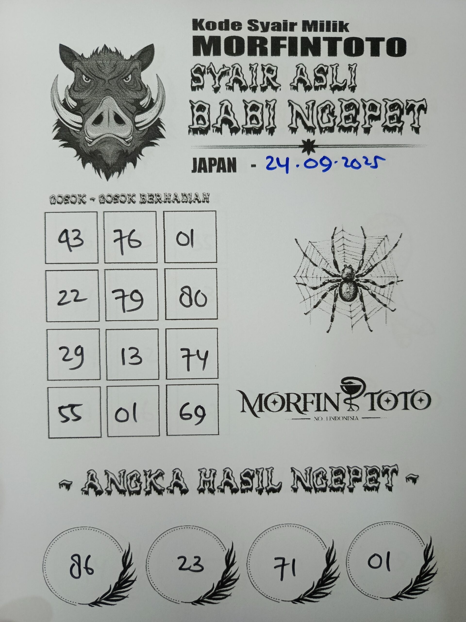 SYAIR TOGEL BABI NGEPET JAPAN  24 SEPTEMBER 2025