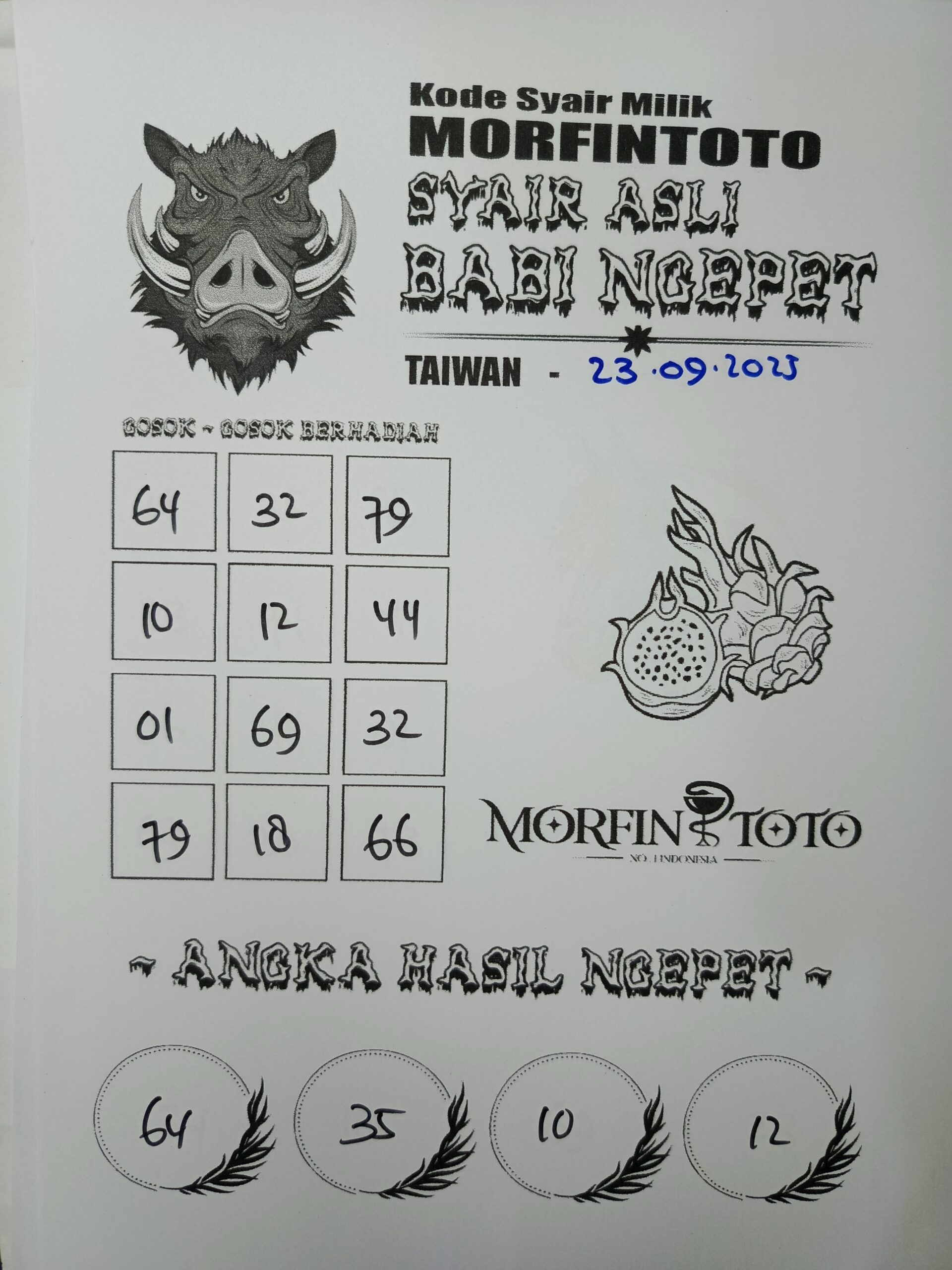SYAIR TOGEL BABI NGEPET TAIWAN 23 SEPTEMBER 2025