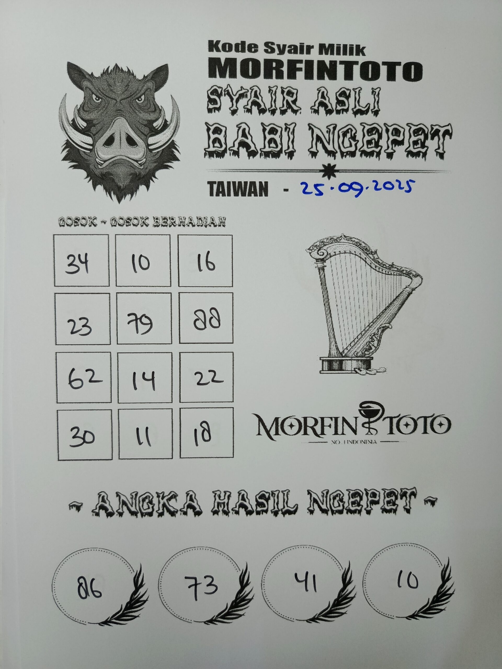 SYAIR TOGEL BABI NGEPET TAIWAN 25 SEPTEMBER 2025