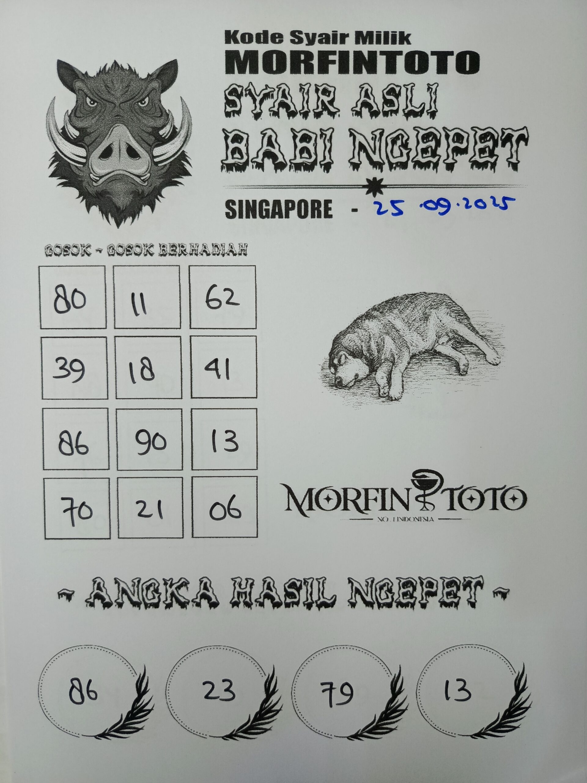 SYAIR TOGEL BABI NGEPET SINGAPORE 25 SEPTEMBER 2025