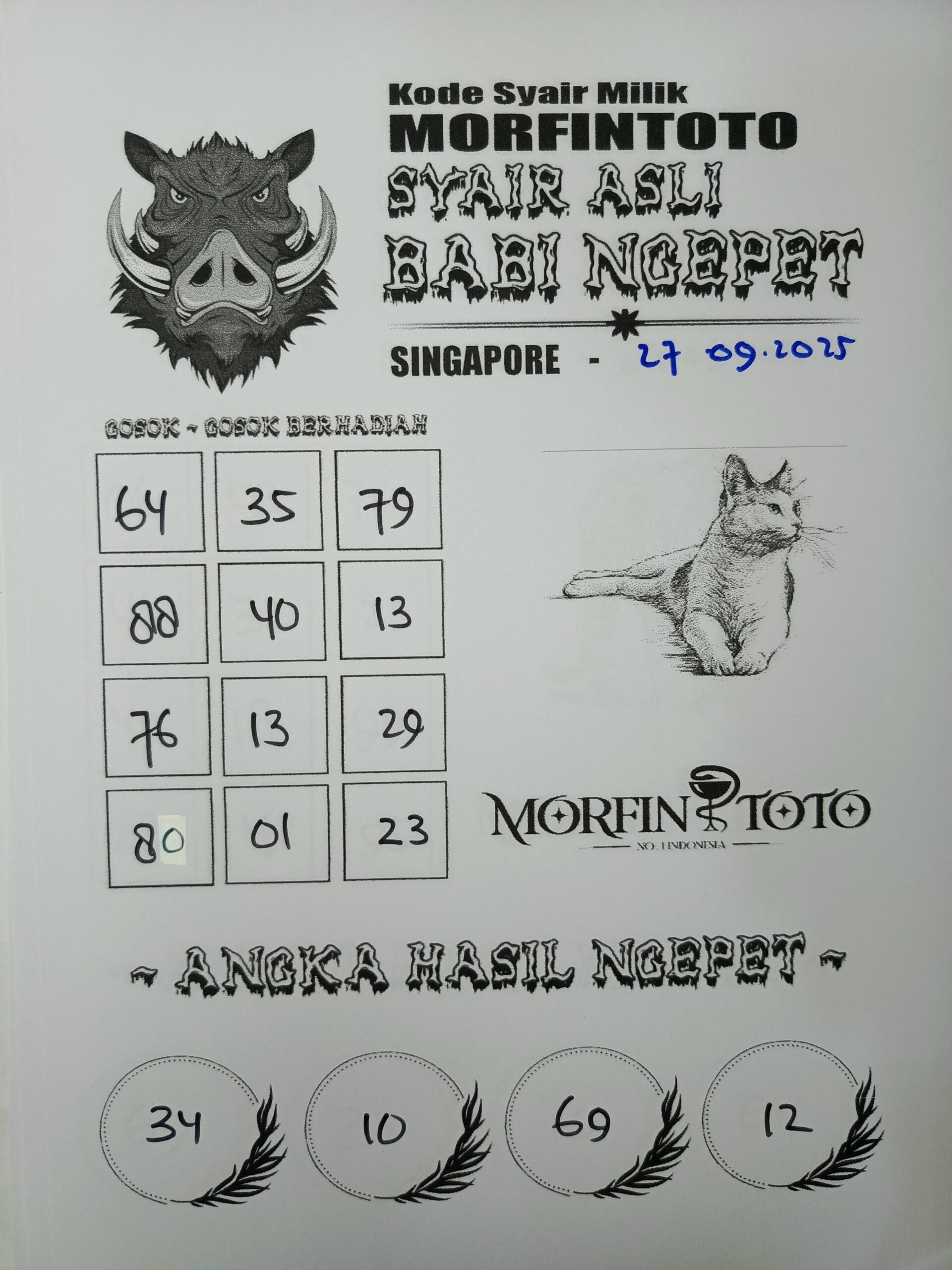 SYAIR TOGEL BABI NGEPET SINGAPORE 27 SEPTEMBER 2025