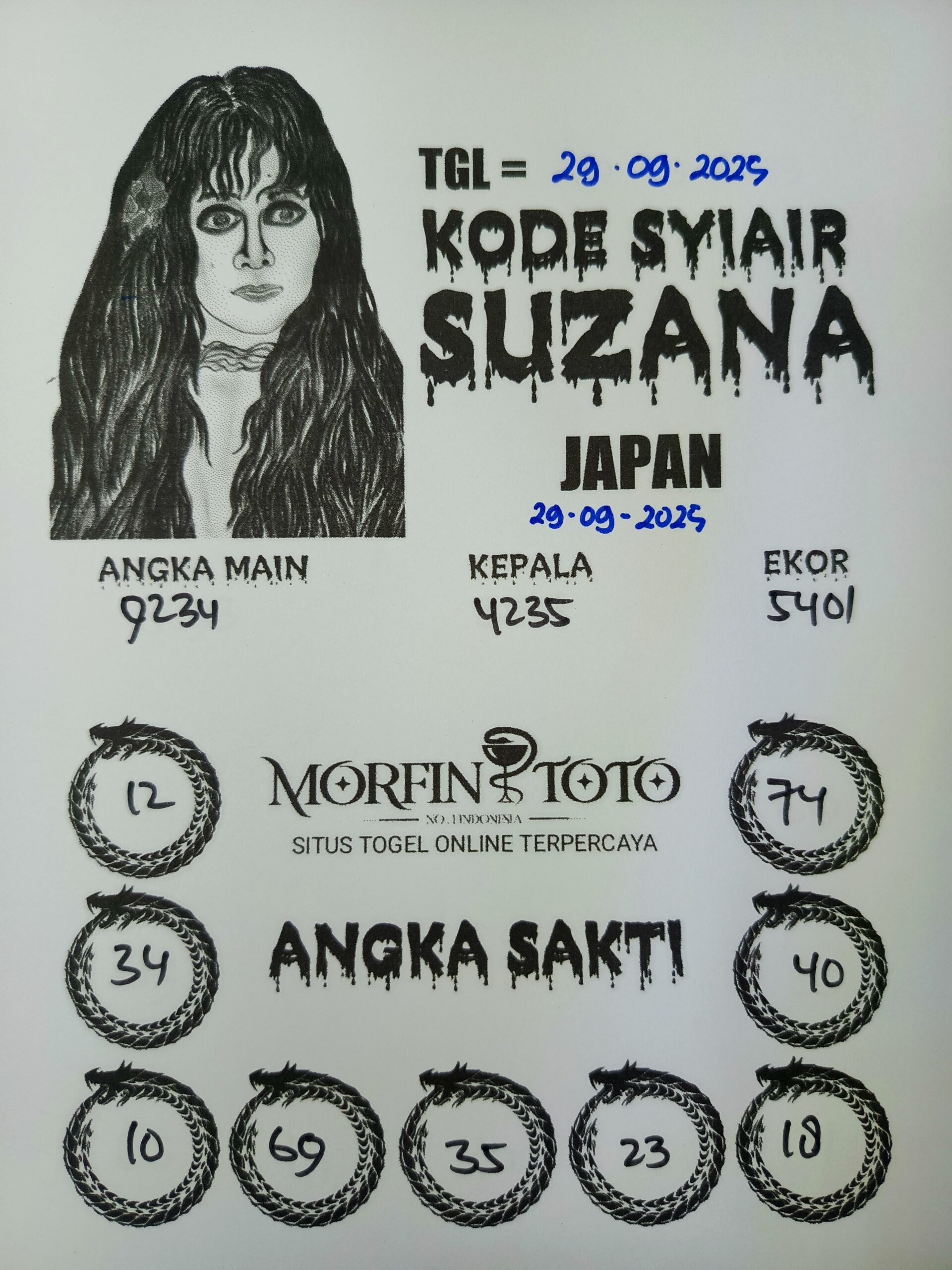 SYAIR TOGEL SUZANA  JAPAN  29 SEPTEMBER 2025