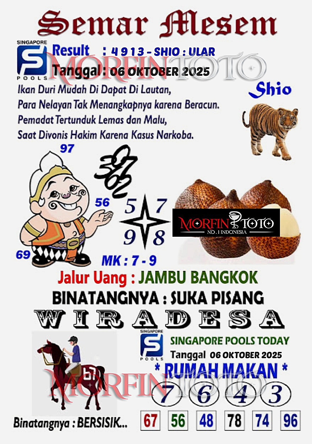 SYAIR TOGEL SEMAR MESEM SINGAPORE 06 OKTOBER 2025