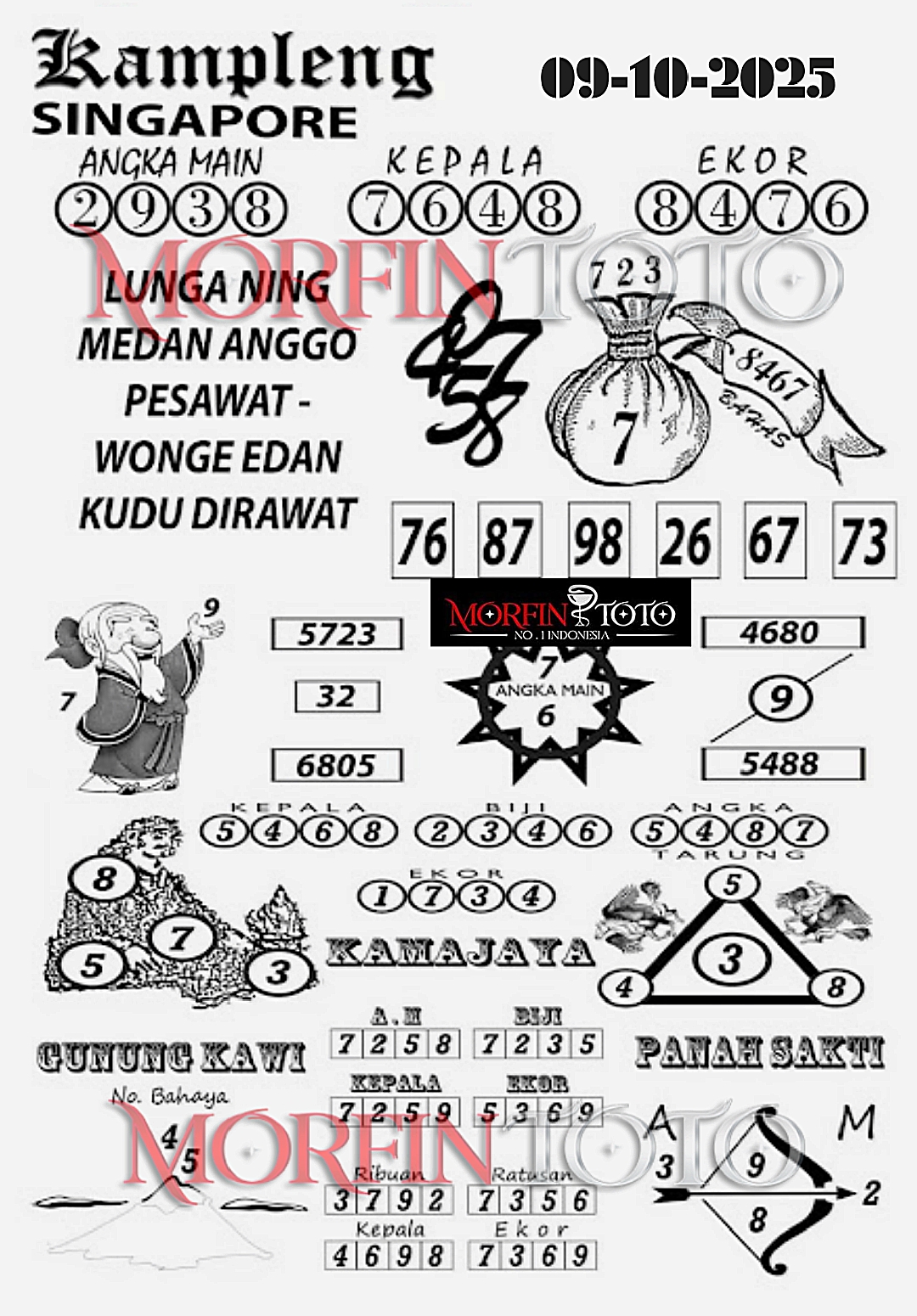 SYAIR TOGEL KAMPLENG SINGAPORE 09 OKTOBER 2025