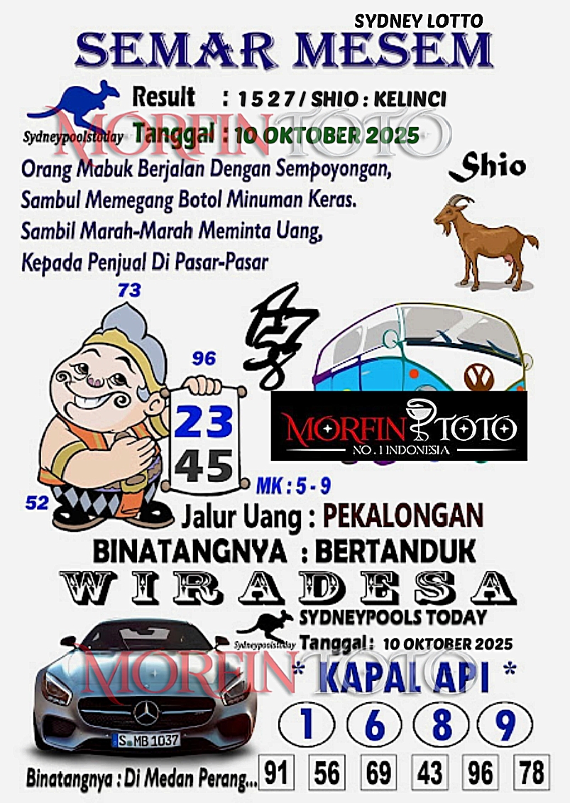 SYAIR TOGEL SEMAR MESEM SYDNEY LOTTO 10 OKTOBER 2025