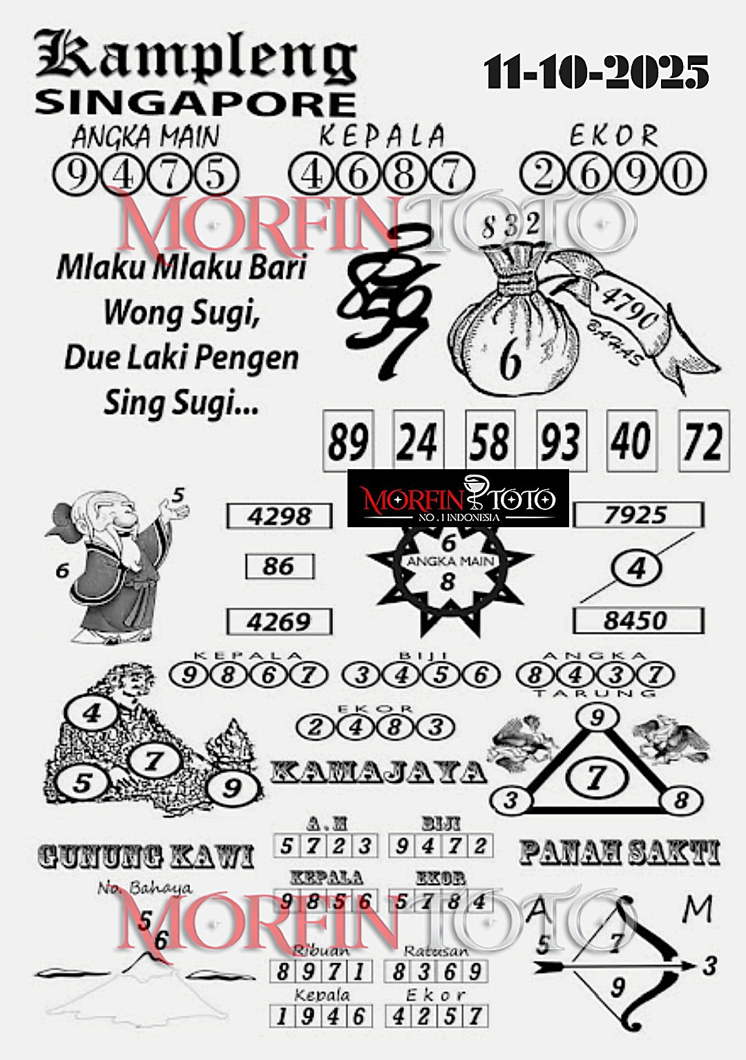 SYAIR TOGEL KAMPLENG SINGAPORE 11 OKTOBER 2025