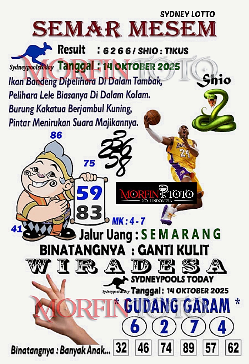SYAIR TOGEL SEMAR MESEM  SYDNEY LOTTO 14 OKTOBER 2025